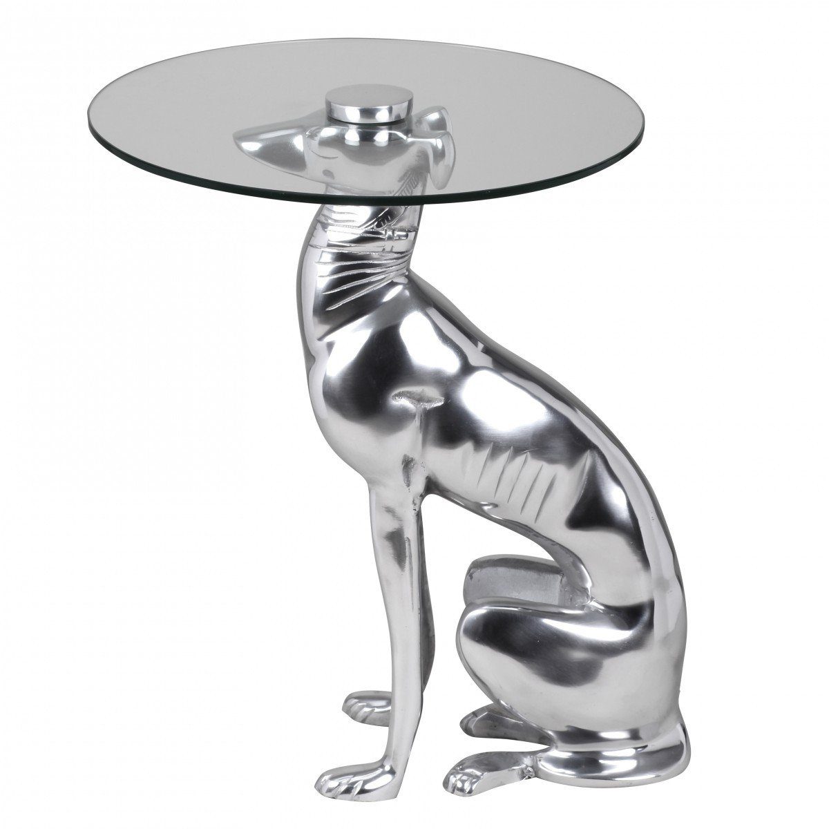 Beistelltisch aus Design Figur Silber DOG furnicato Deko Farbe Aluminium