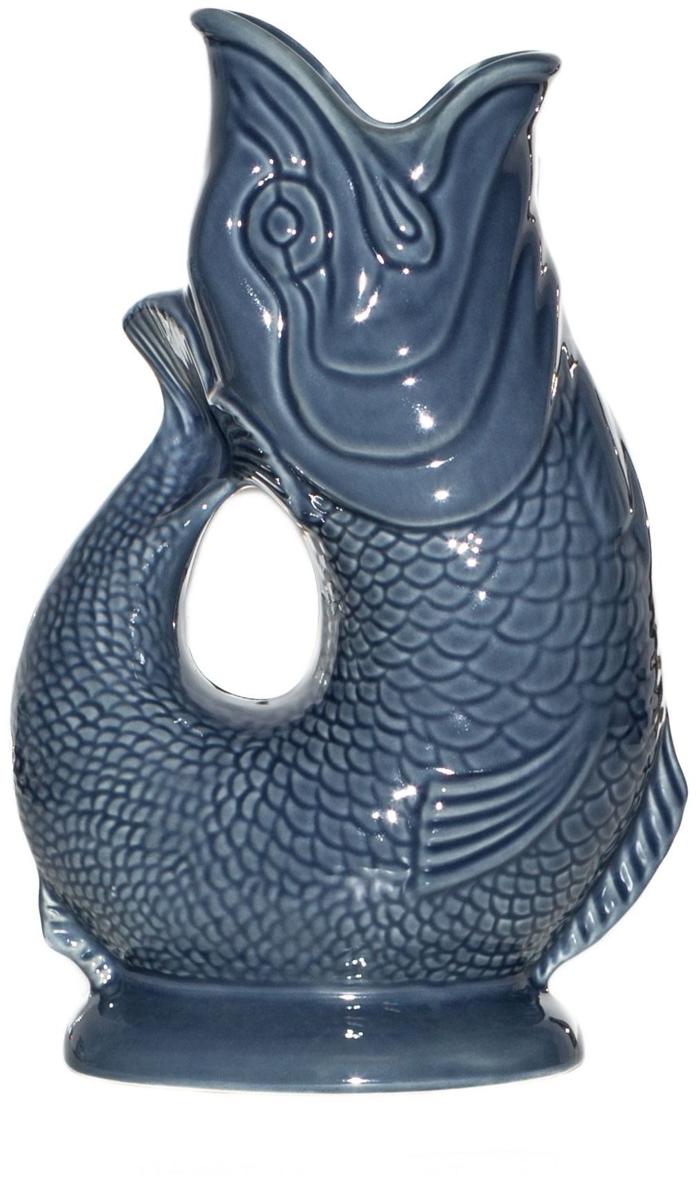 Gluckigluck Wasserkaraffe, (Original Gluggle Jug aus England), mit Gluckergeräusch, handgefertigt, ikonisches Fisch-Design, 1,2 L