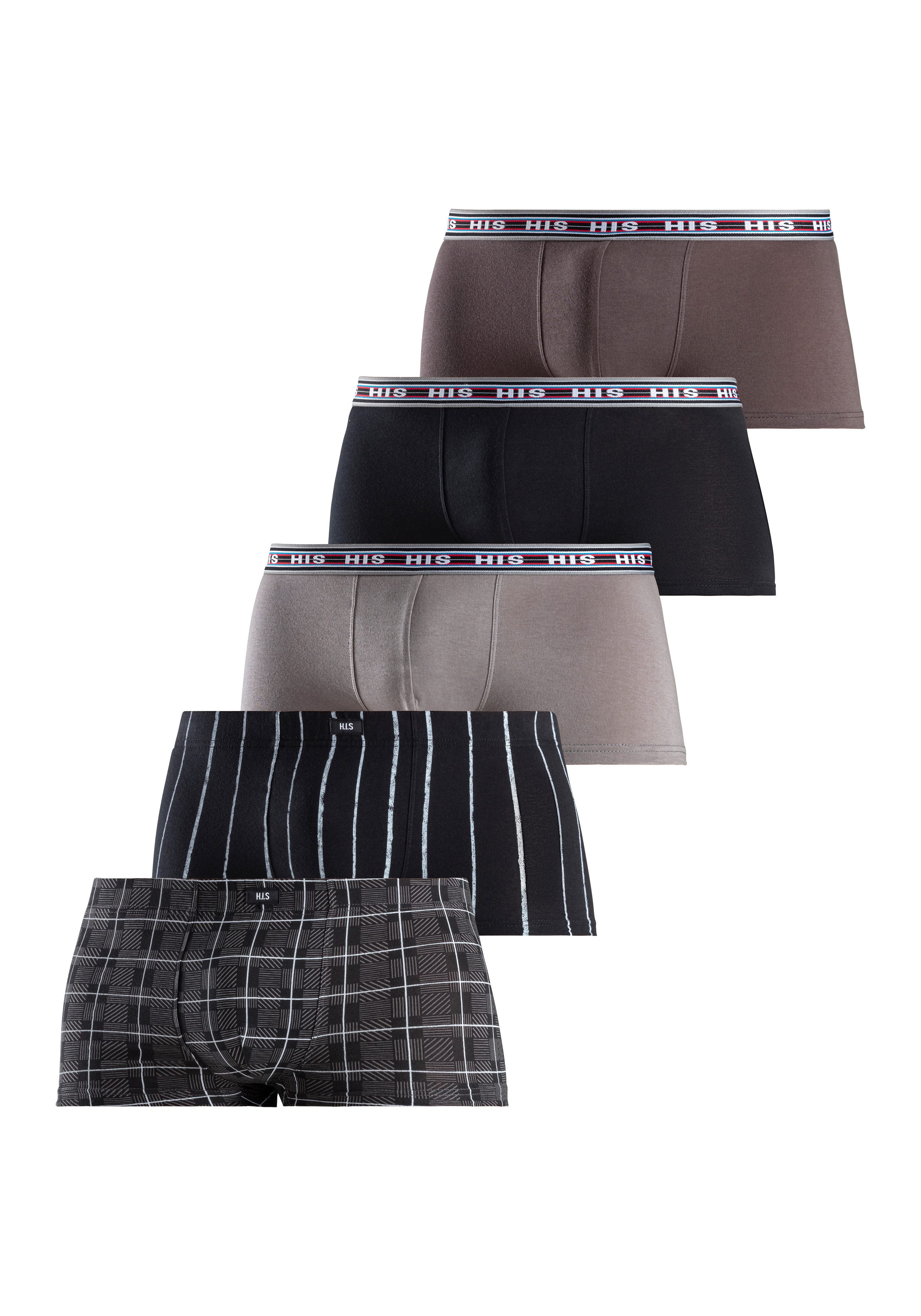 H.I.S Hipster (Packung, 5-St) knapp sitzende Boxershorts aus Baumwoll-Stret günstig online kaufen