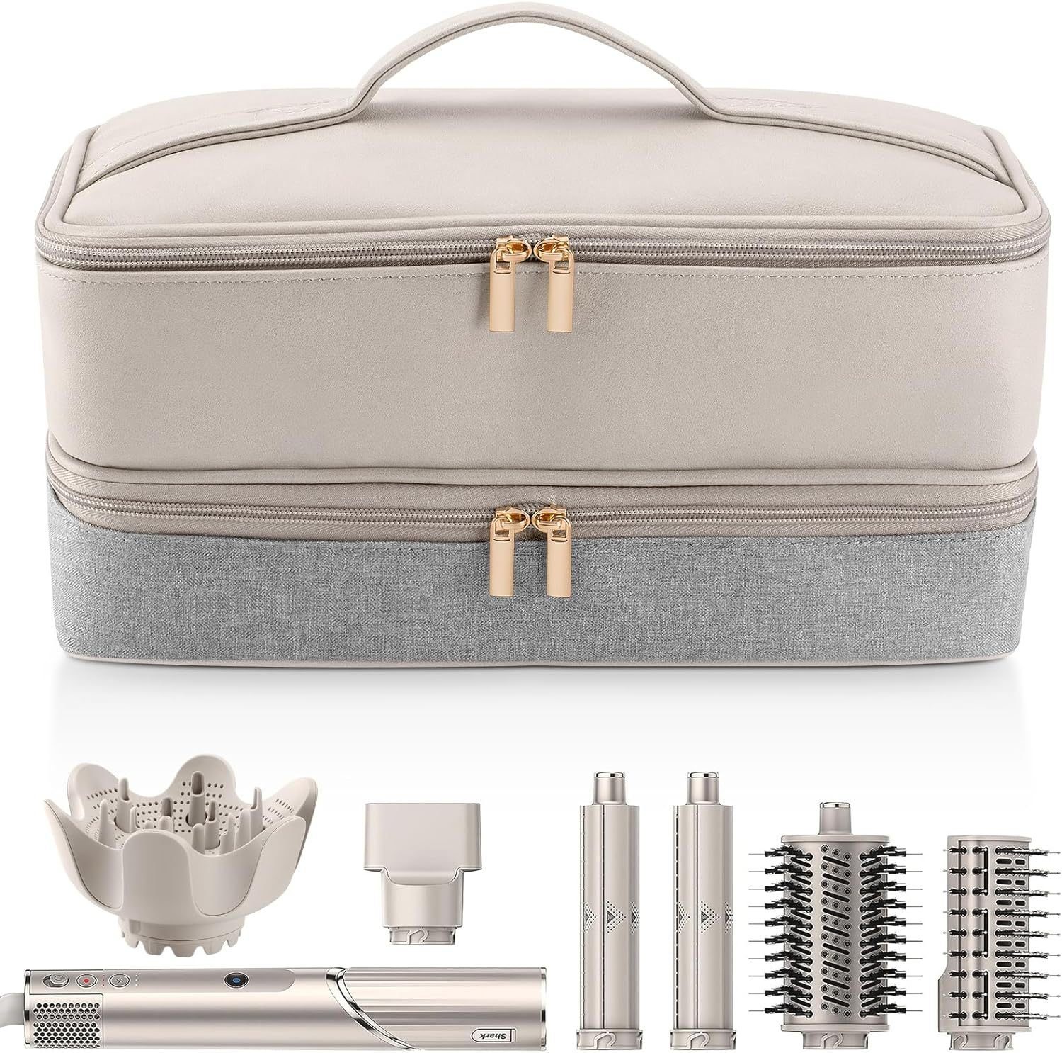 Coonoor Reisetasche Sporttasche Damen und Herren, Doppellagige Aufbewahrungstasche (für Haartrockner, Friseur-Werkzeugtasche), Wasserfest Handtasche für Sport, Reisen, Weekender