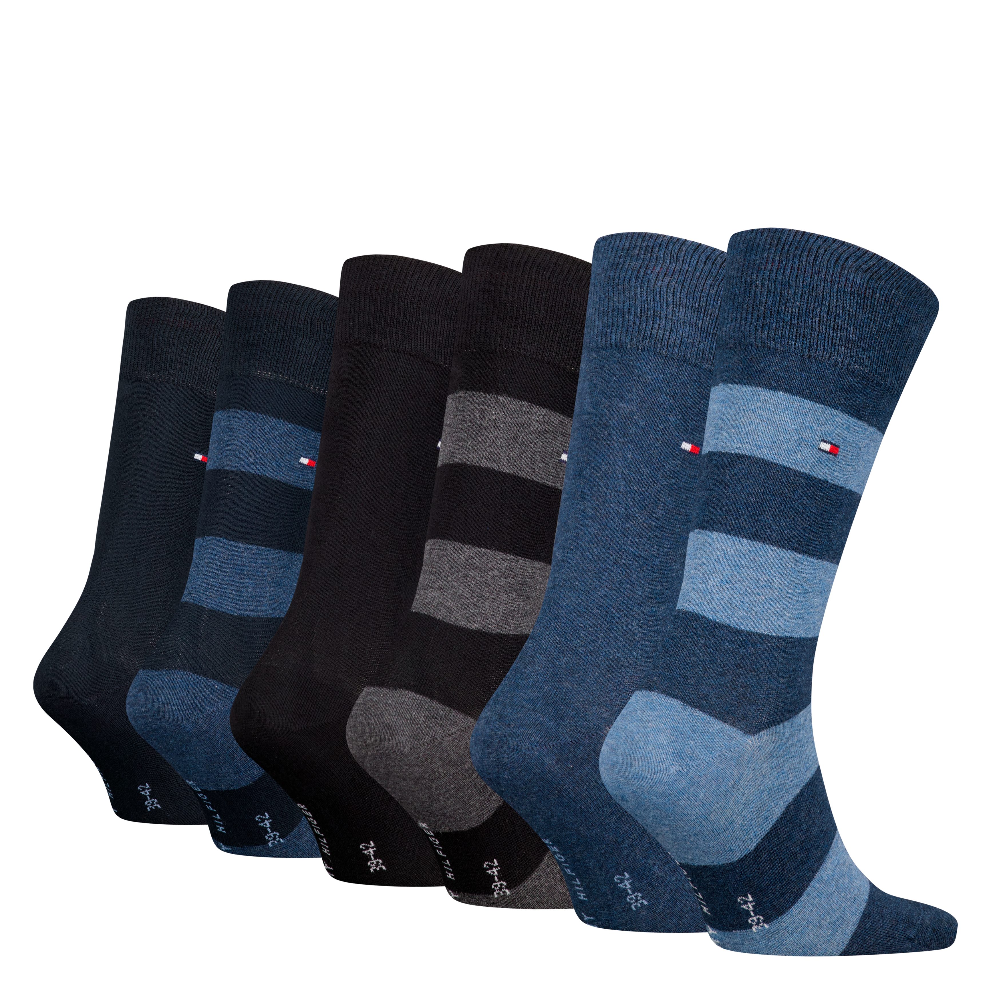 Tommy Hilfiger Socken TH MEN RUGBY SOCK 6P ECOM (6 Paar) 3x gestreift, 3x u günstig online kaufen