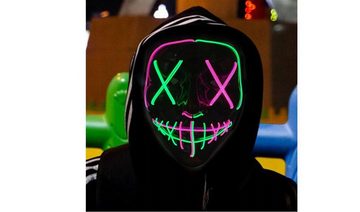 Festivalartikel Verkleidungsmaske LED Maske DJ Purge Halloween Karneval, Leuchtend, Robust, (1-tlg)