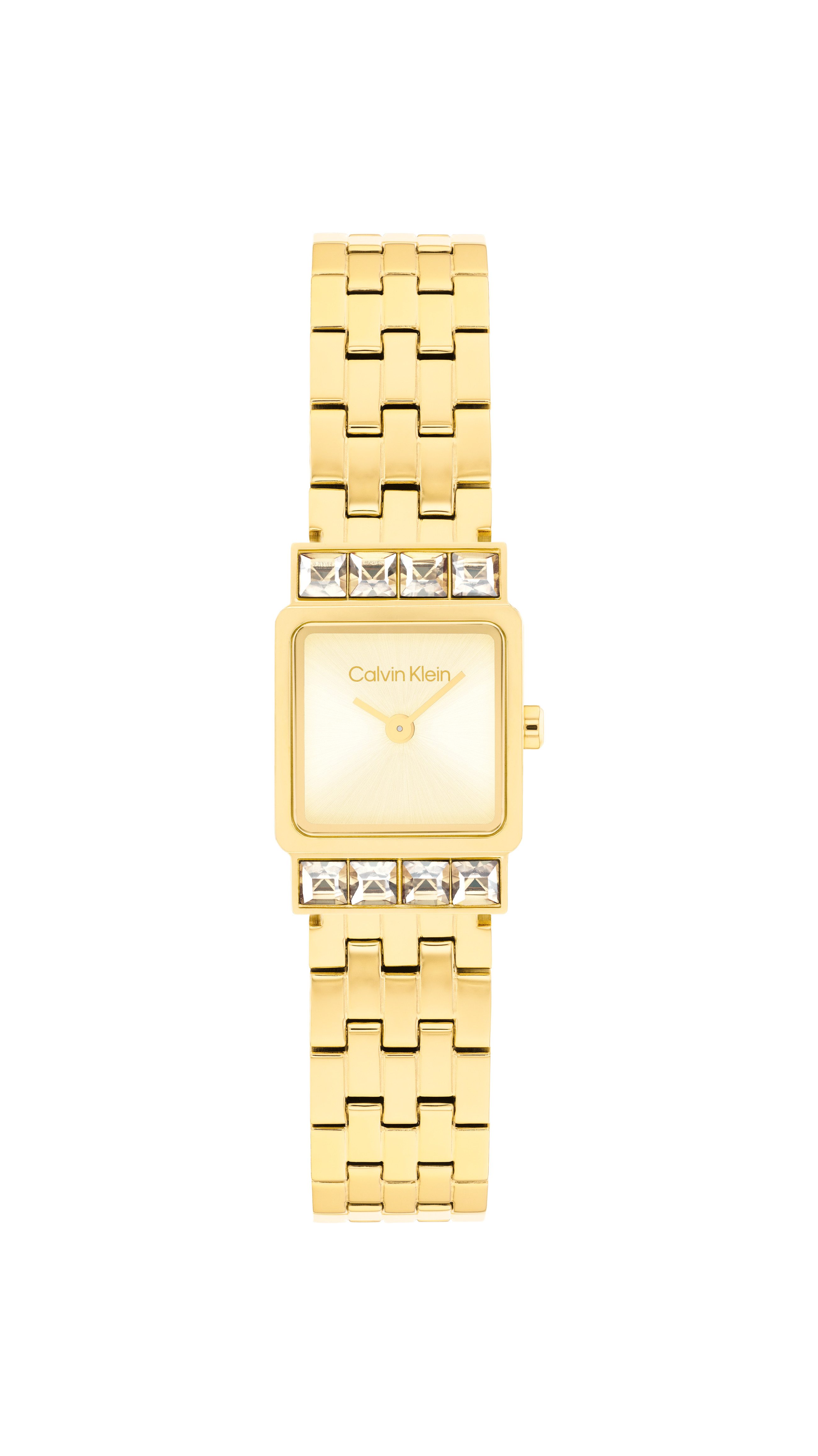 Calvin Klein Quarzuhr Poise 25100162, Armbanduhr, Damenuhr, Edelstahlarmband, analog, Glassteine