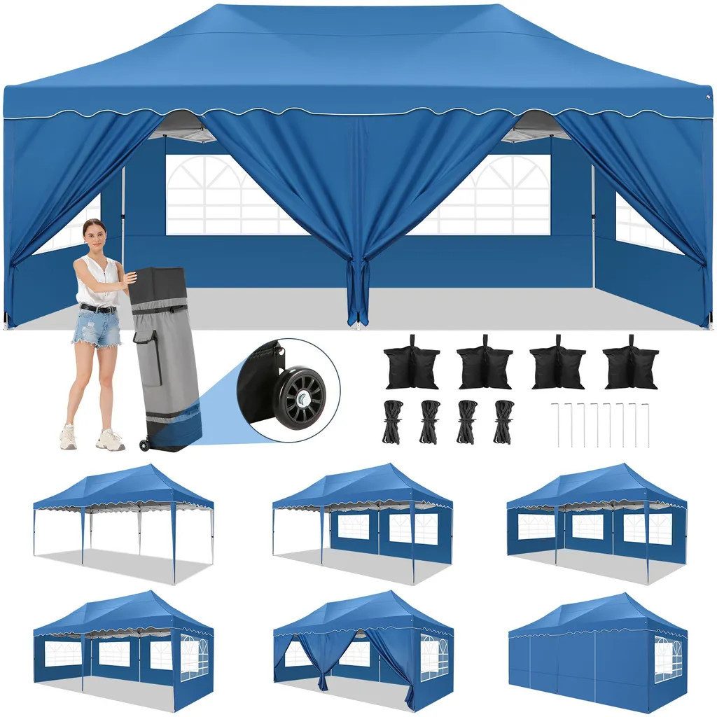 LUCKZON Pavillon Gartenzelt, Wasserdicht UV-Schutz 50+ günstig online kaufen