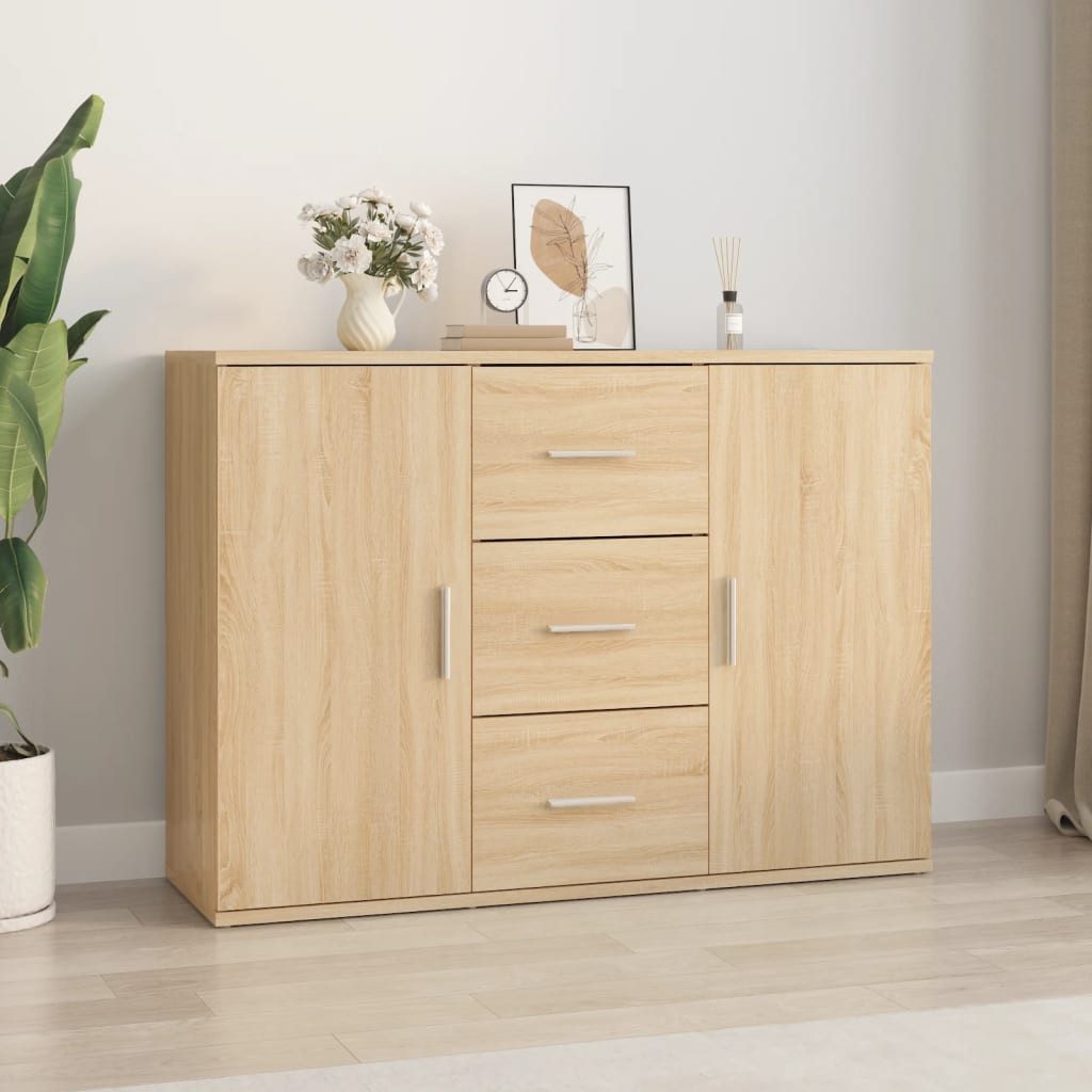 furnicato Sideboard Sonoma-Eiche 91x29,5x65 cm Holzwerkstoff günstig online kaufen