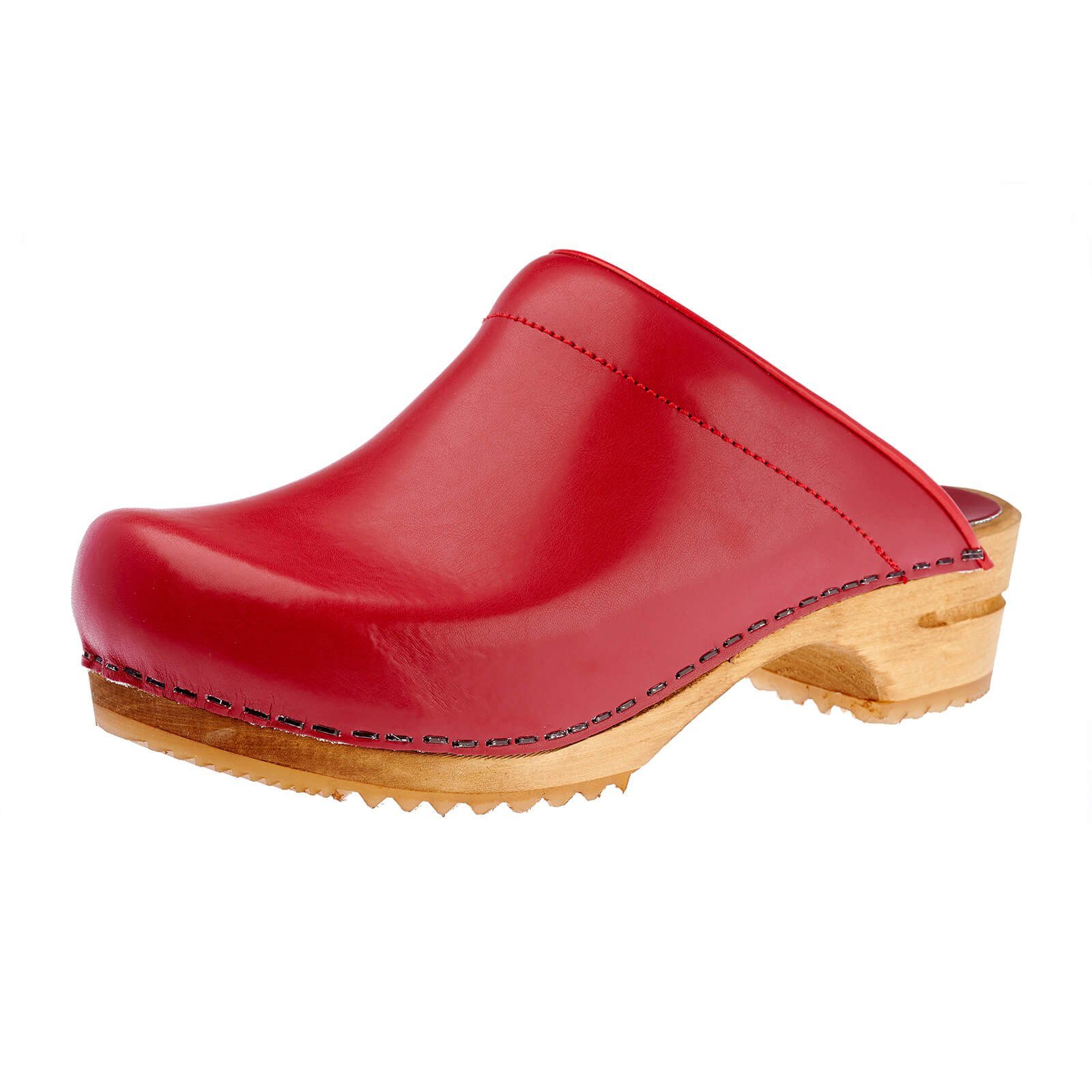 Wood-Lotte Open Clog Red Sandale