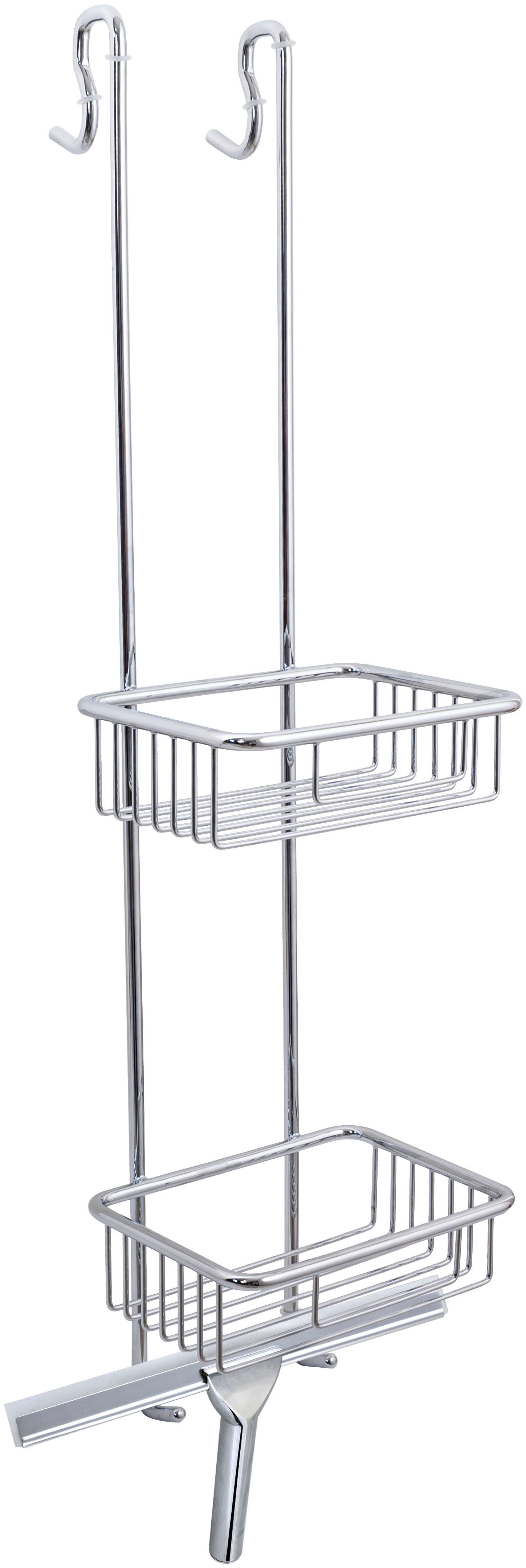 Euroshowers GmbH Duschablage Duschkabinen Hängeregal 2 Etagen aus Edelstahl mit Duschabzieher