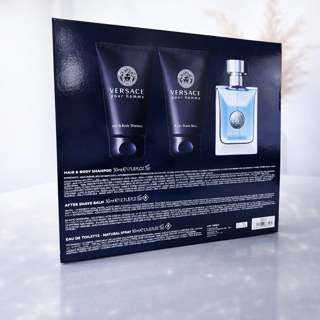 Versace Eau de Toilette Pour Homme Geschenkset 50ml EDT + After Shave + Duschgel NEU OVP