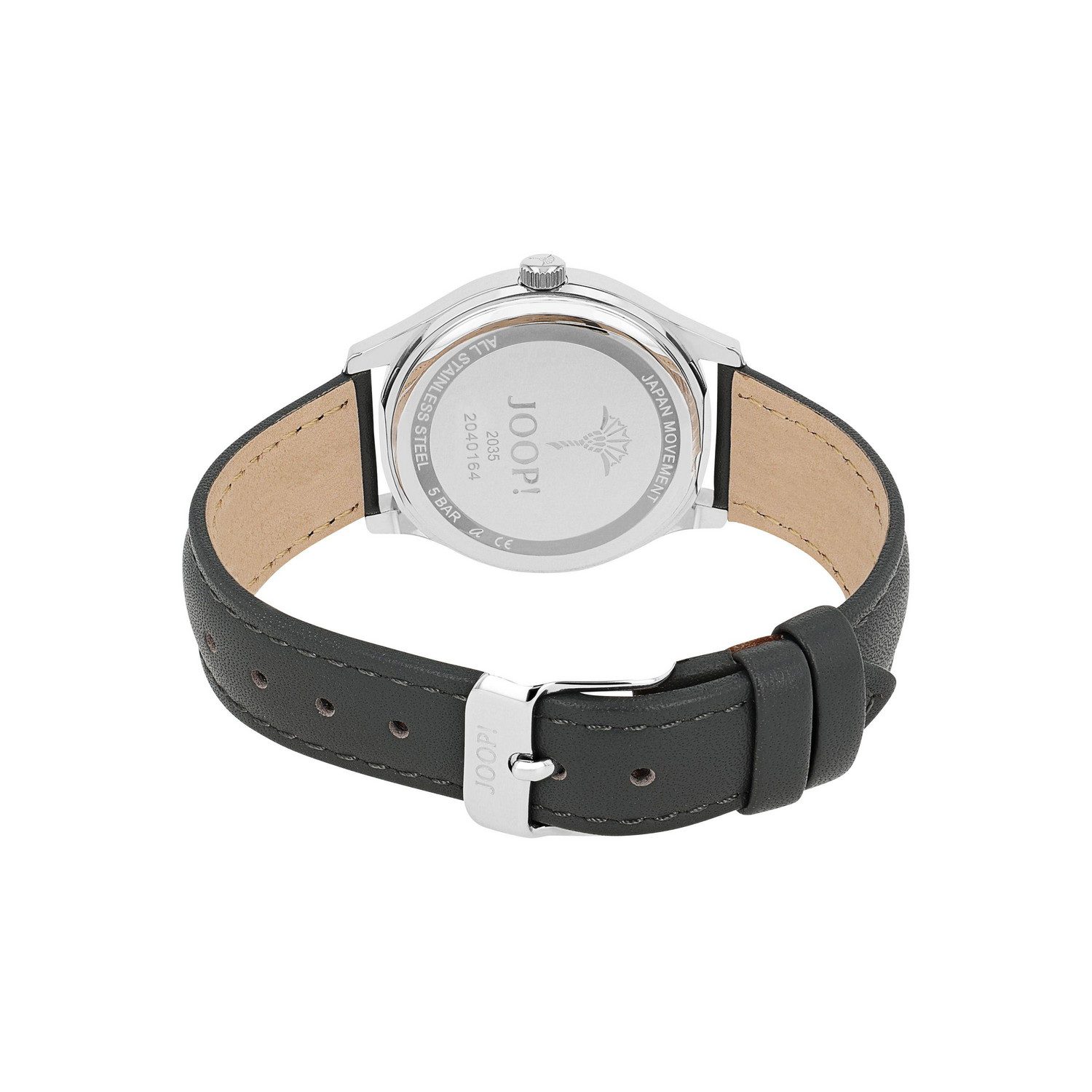 JOOP! Quarzuhr 2040164, Armbanduhr, Damenuhr, Lederarmband, analog, Kristallsteine