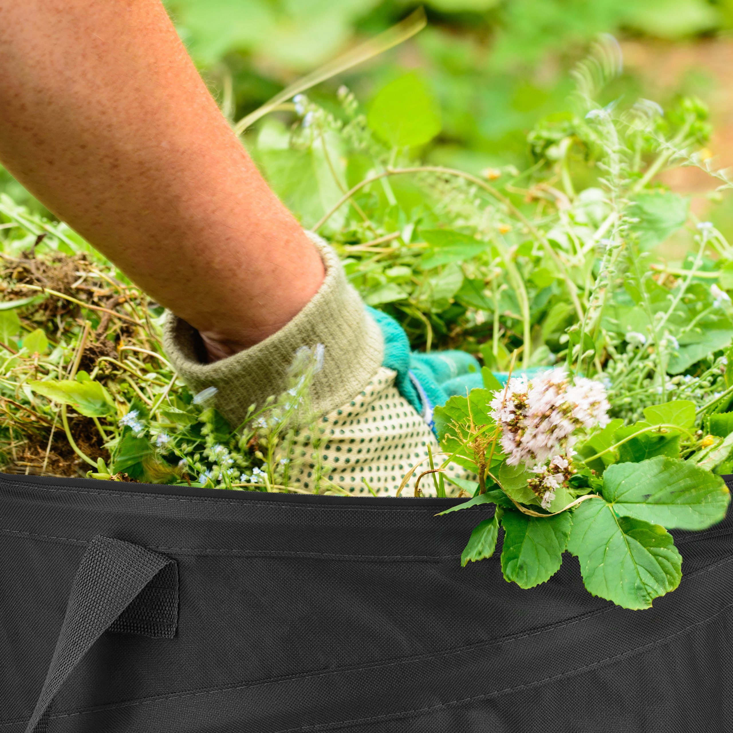 relaxdays Gartensack 3er Set Pop Up Laubsack 85 L schwarz, für Grünschnitt, Laub und Unkraut, 85 l, (3-tlg)