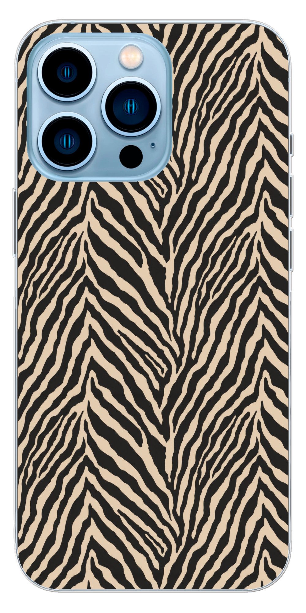MuchoWow Handyhülle für Apple iPhone 13 Pro Zebra - Klassisch - Schwarz, Smartphone-Bumper, Print, Handy Schutzhülle Dünn