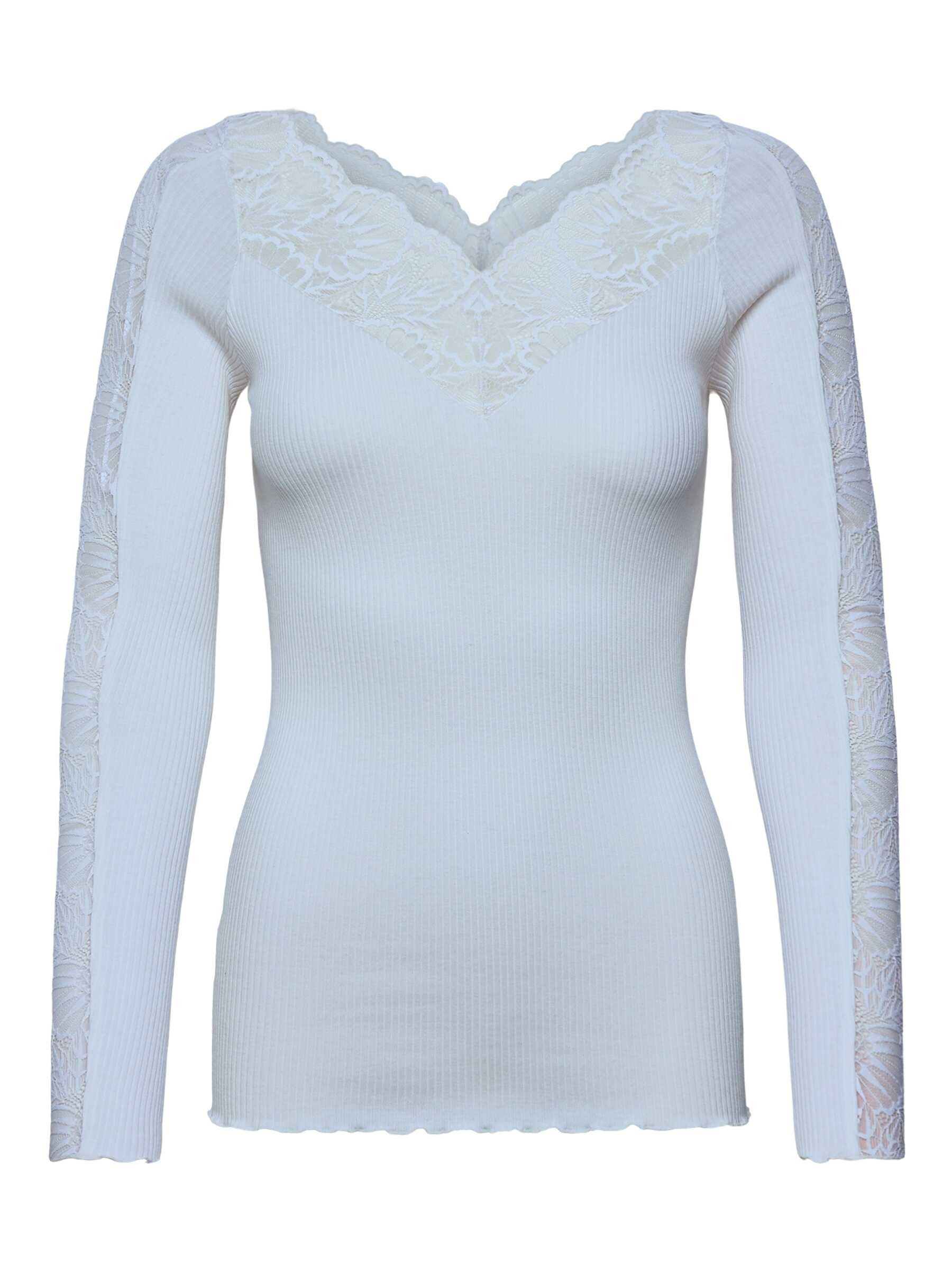 rosemunde Spitzenshirt Beatha lace longsleeve mit Seide elastisch weiche Vintage-Spitze am Ausschnitt und entlang der Ärmel