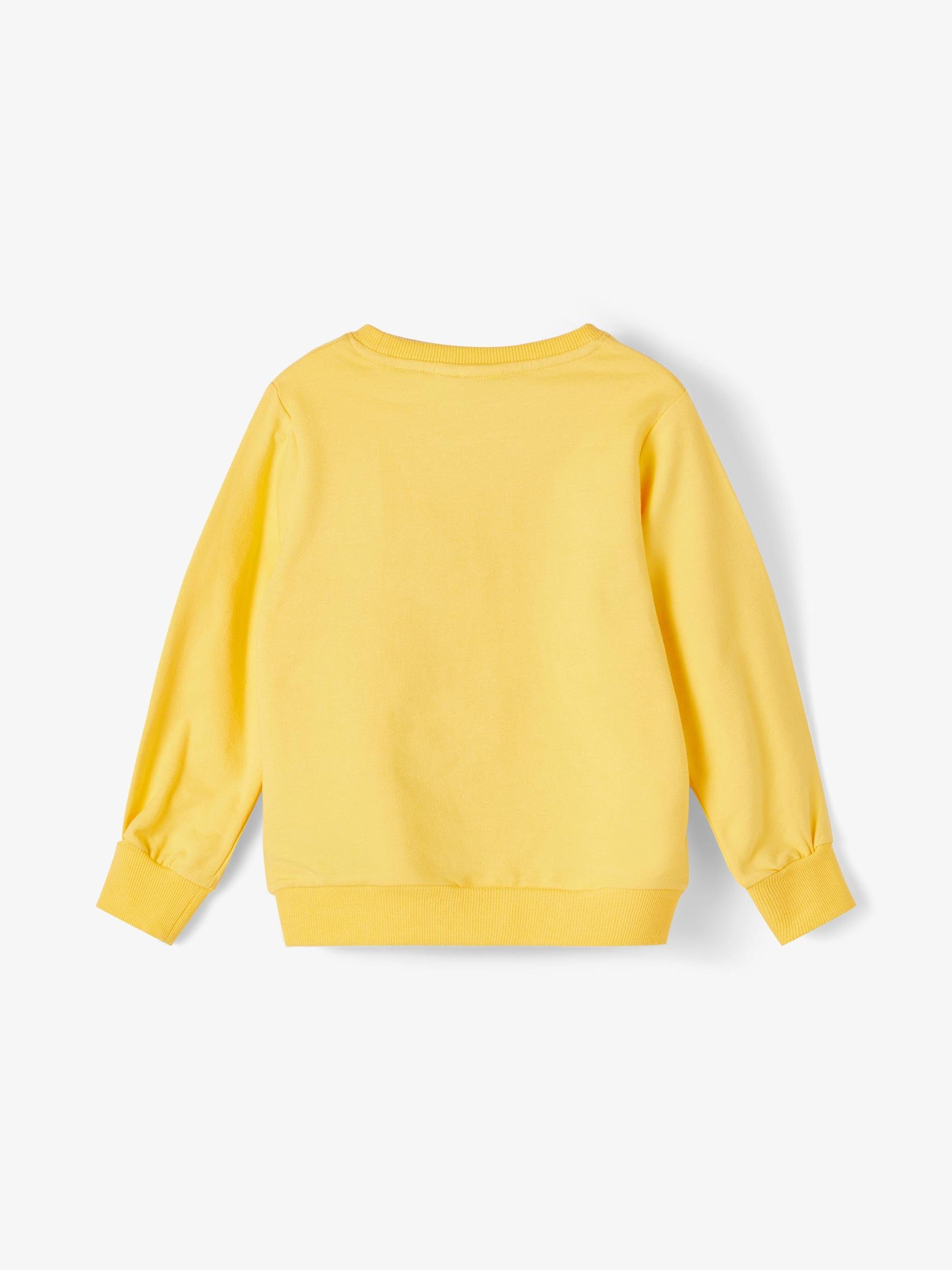 It mit Mädchen Rundhalspullover in Print langarm It gelb Name Name Sweater