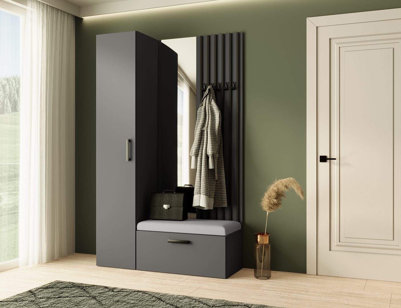 Beautysofa Garderobenschrank mit großem Spiegel und günstig online kaufen