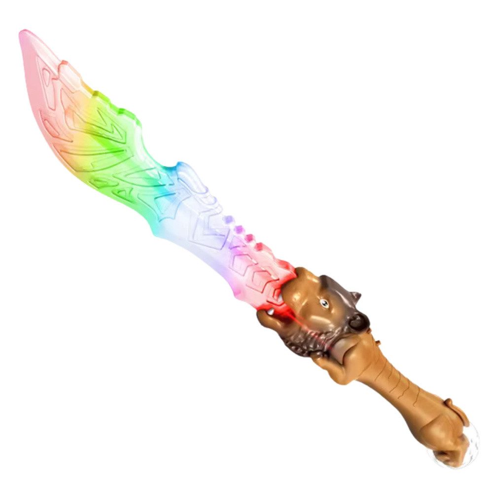 LEAN TOYS Lichtschwert Leuchtschwert Spielzeugschwert Ritterschwert (Spar-Set, 1-tlg., 61 x 9,5 x 5,5 cm leicht), LED-Licht, Soundeffekte, Löwengriff, keine scharfen Kanten