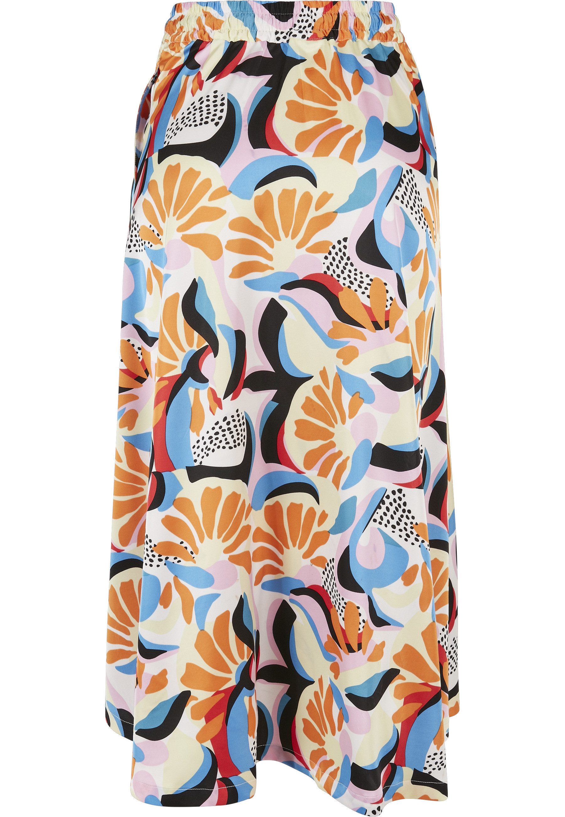 URBAN CLASSICS Jerseyrock Urban Classics Damen Ladies AOP Satin Midi Skirt (1-tlg)
