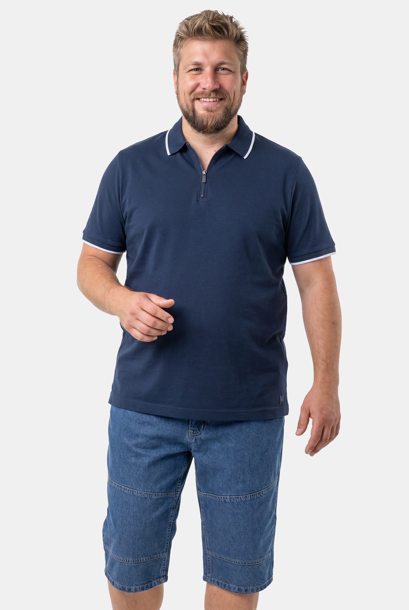Men Plus Poloshirt Poloshirt Halbarm Jersey Zipper bis 8 XL