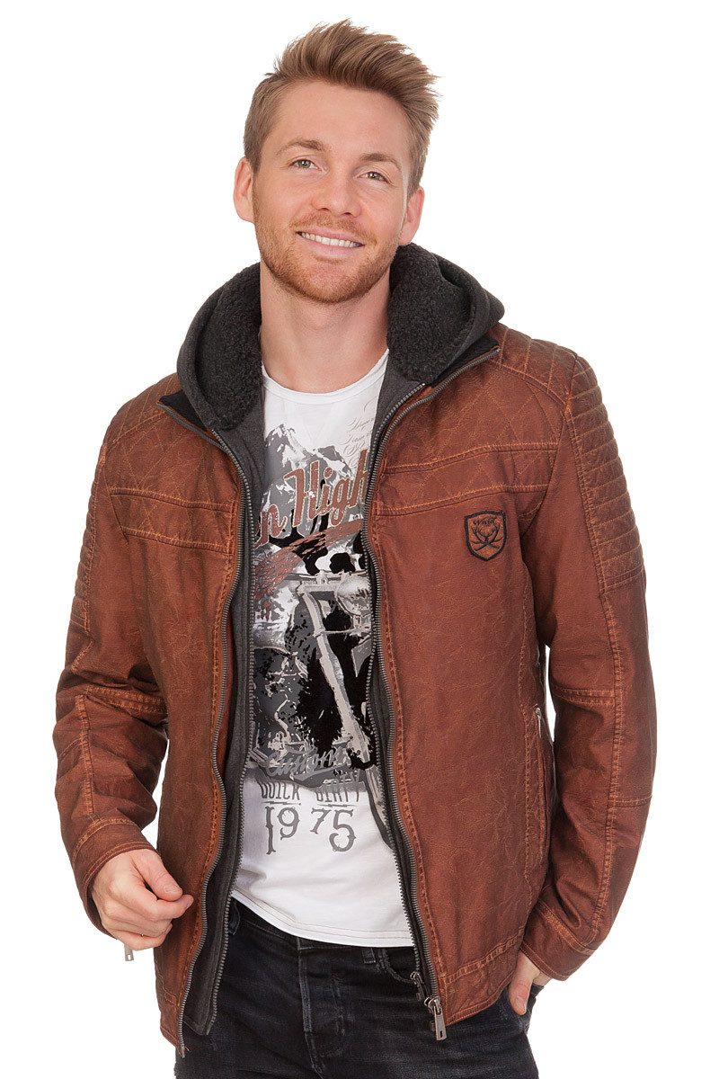 Hangowear Outdoorjacke Lederjacke Herren - LEOPOLD - cognac