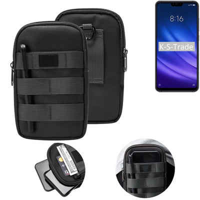 K-S-Trade Handyhülle für Xiaomi Mi 8 lite, Holster Gürtel Tasche Handy Tasche Schutz Hülle dunkel-grau viele