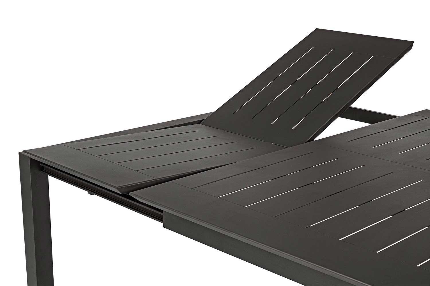 Bizzotto Gartentisch KONNOR, Ausziehbar, 160 x 110 - 160 cm, Anthrazit, Aluminium