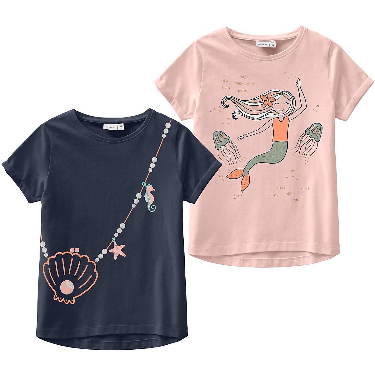 Kinder Kids (Gr. 92 -146) Name It T-Shirt T-Shirt NMFVIX Doppelpack für Mädchen