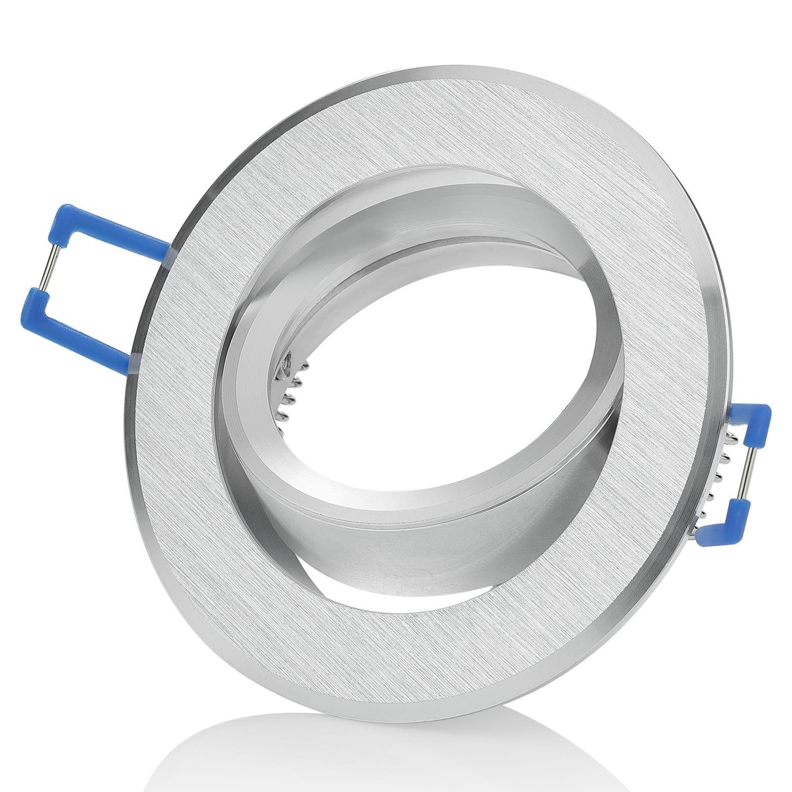 Sweet LED LED Einbaustrahler Aluminium Silber - GU10 Deckenspot schwenkbar 230V Einbauspot, schwenkbar, ohne Leuchtmittel, ultraflach, schwenkbar, Klick-System