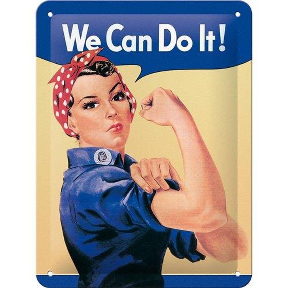 Metallschild Blechschild 15x20 cm - USA - We Can Do It!