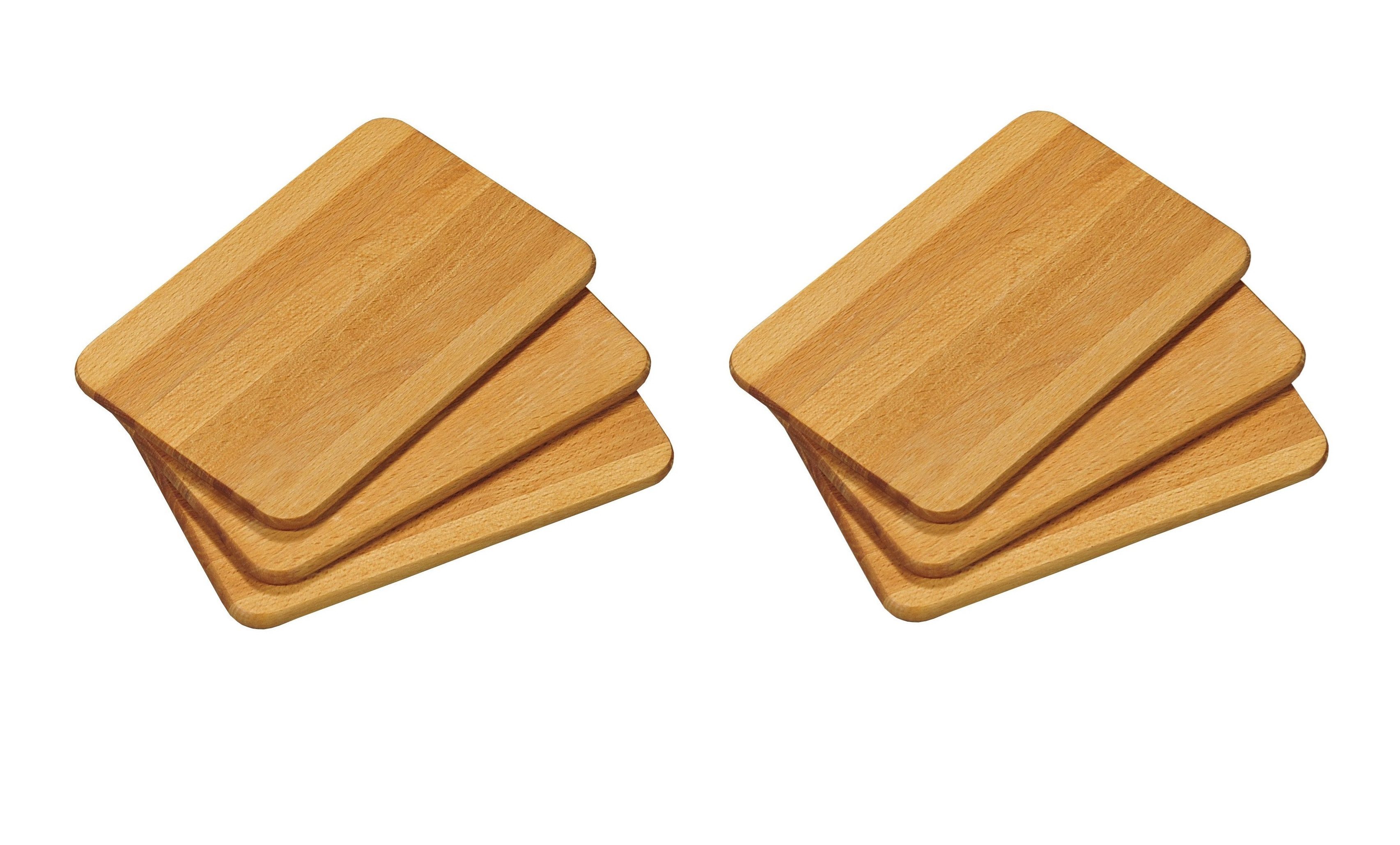 Kesper Frühstücksbrett Frühstücksbrettchen 6er Pack aus Buchenholz, ideal zum Servieren, Buchenholz, (6-St), Holz Schneidbrett für den täglichen Gebrauch