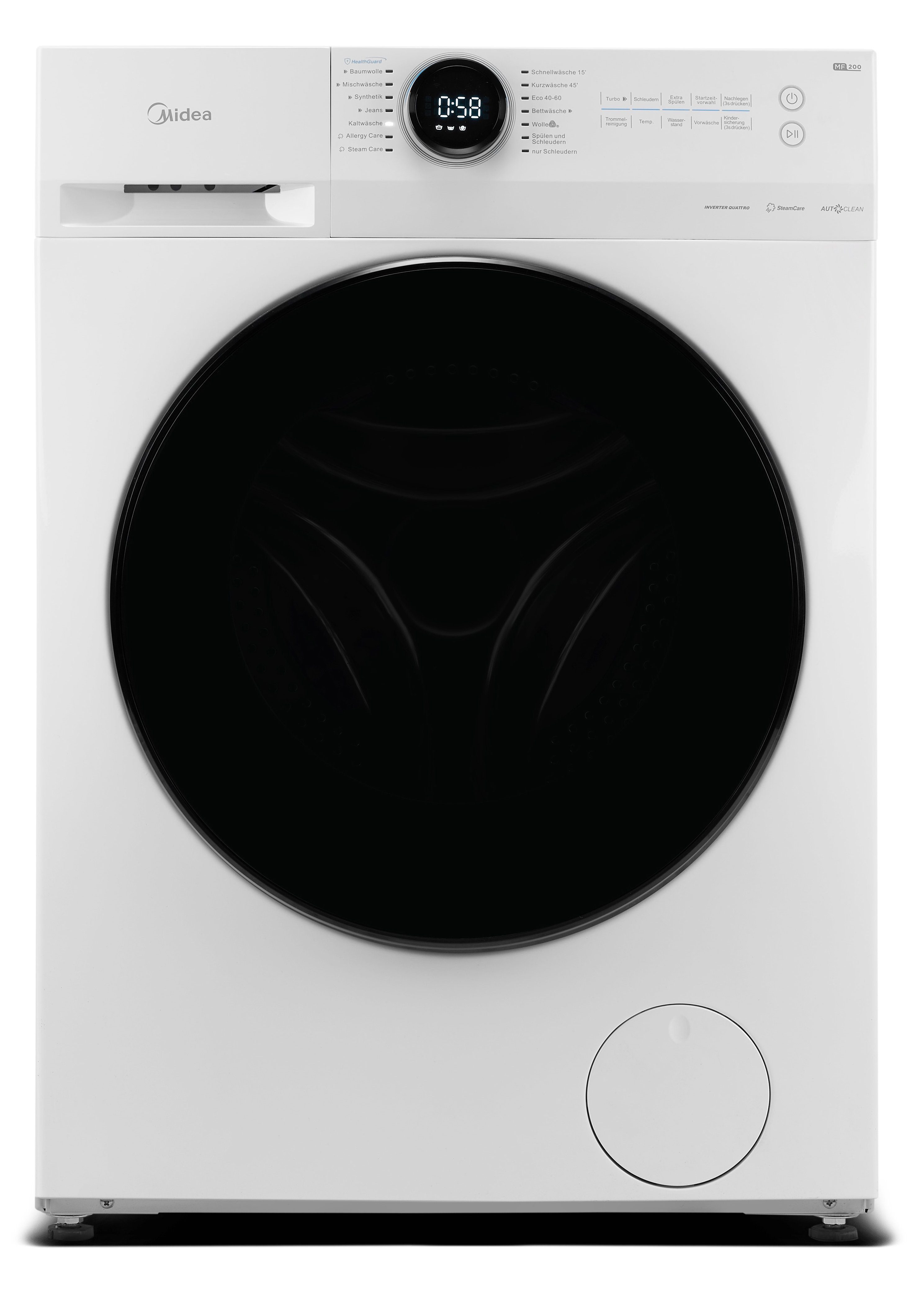 Midea Waschmaschine Lunar MF200W70B-142, 7 kg, 1400 U/min, Inverter ...