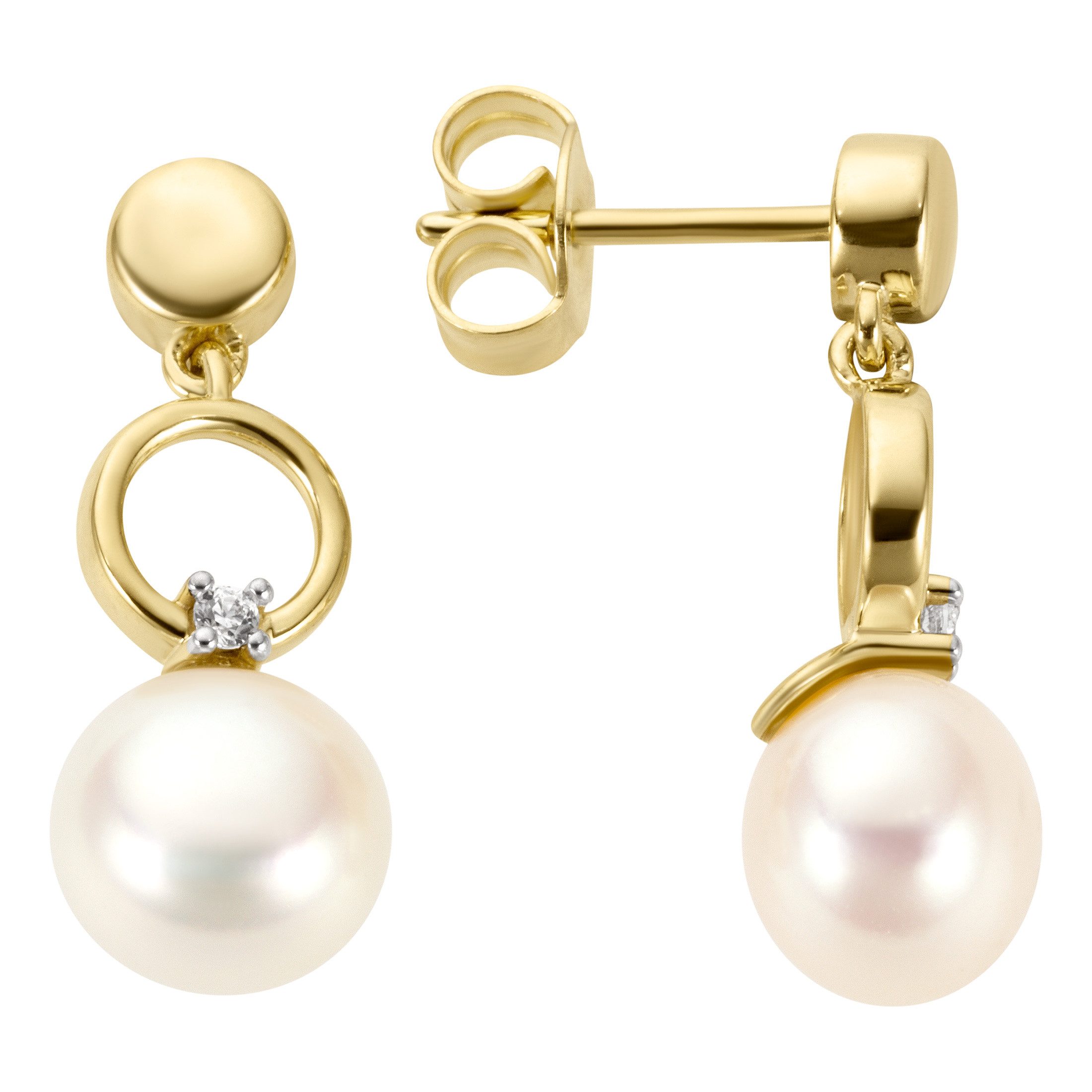 Paar Ohrstecker Schmuck Geschenk Gold 333 Ohrschmuck Ohrringe Kreis rund