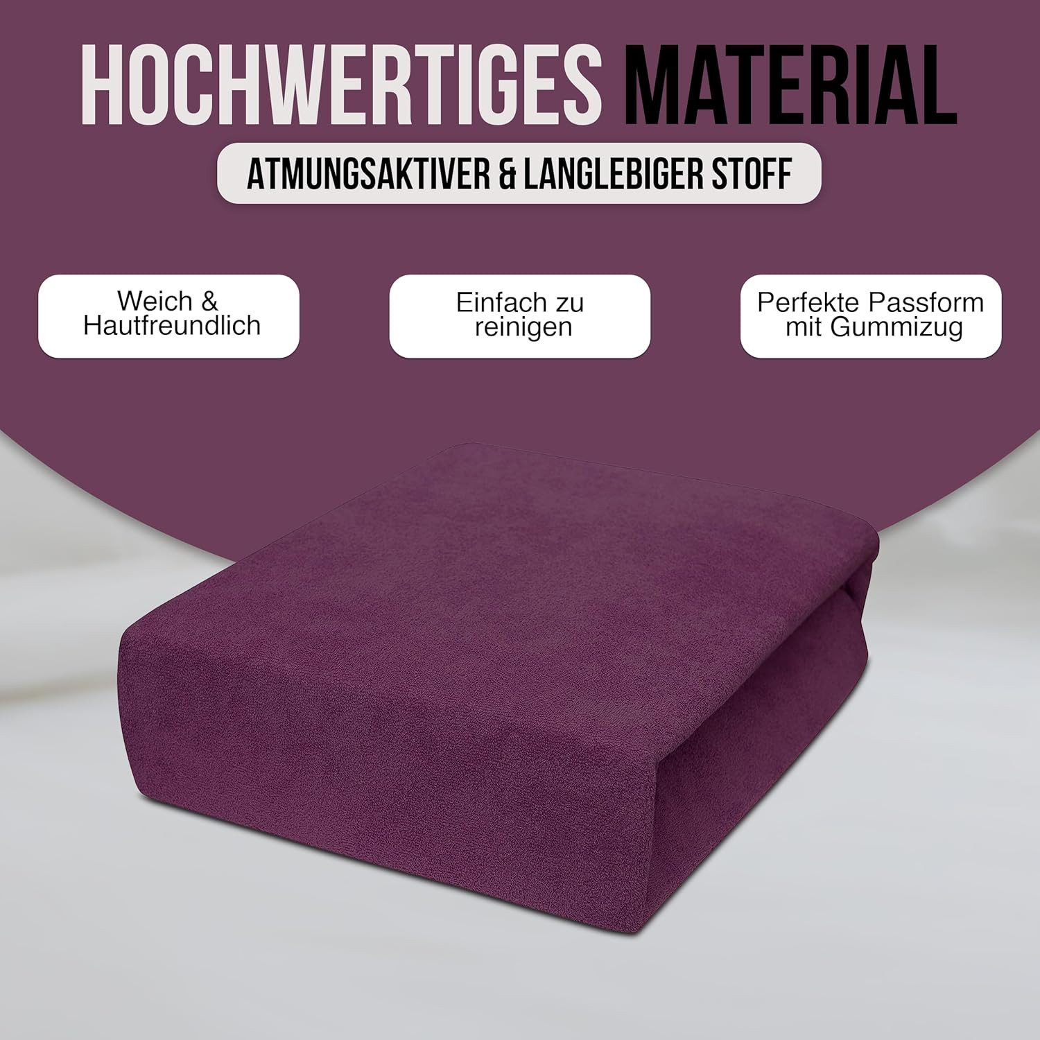 Best for You Spannbettlaken Terry Spannbettlaken–Flauschiger Handtuchstoff für Komfort & Passform, Frotte, Gummizug: Rundum, (1 Stück), Weich, flauschig, atmungsaktiv, hautfreundlich