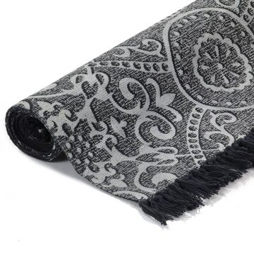 Teppich Kelim-Teppich Baumwolle 120x180 cm mit Muster Grau, vidaXL, Rechteckig