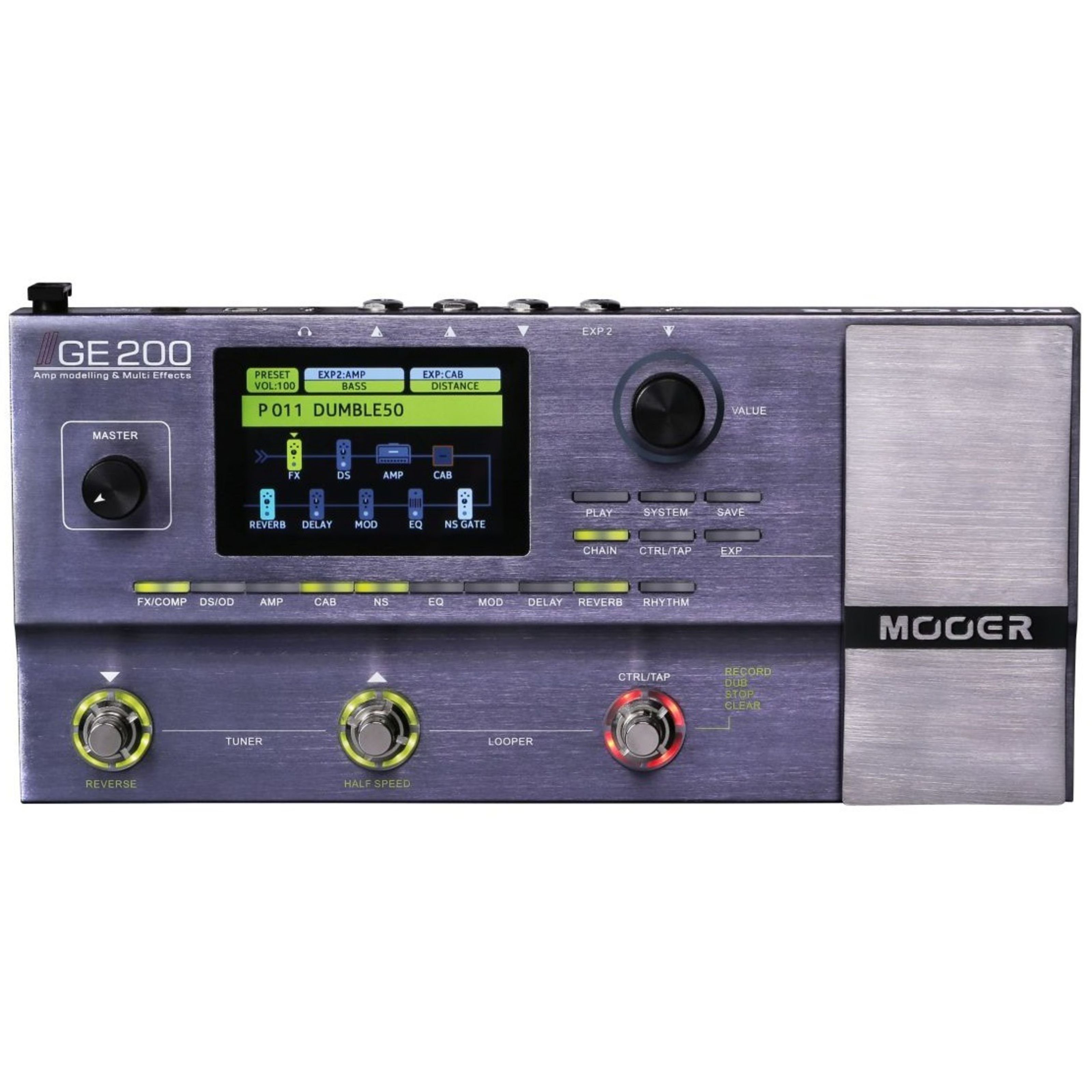 Mooer Audio Musikinstrumentenpedal, (Effekte, Multi-Effekte), GE200 - Multieffektgerät für Gitarren