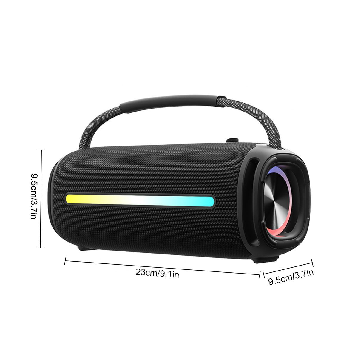 DOPWii Bluetooth Lautsprecher mit Tragegriff,40 W Musikbox,RGB Lichtshow Lautsprecher (TWS Kopplung, AUX & TF Karte, Für Party, Outdoor & Reisen)