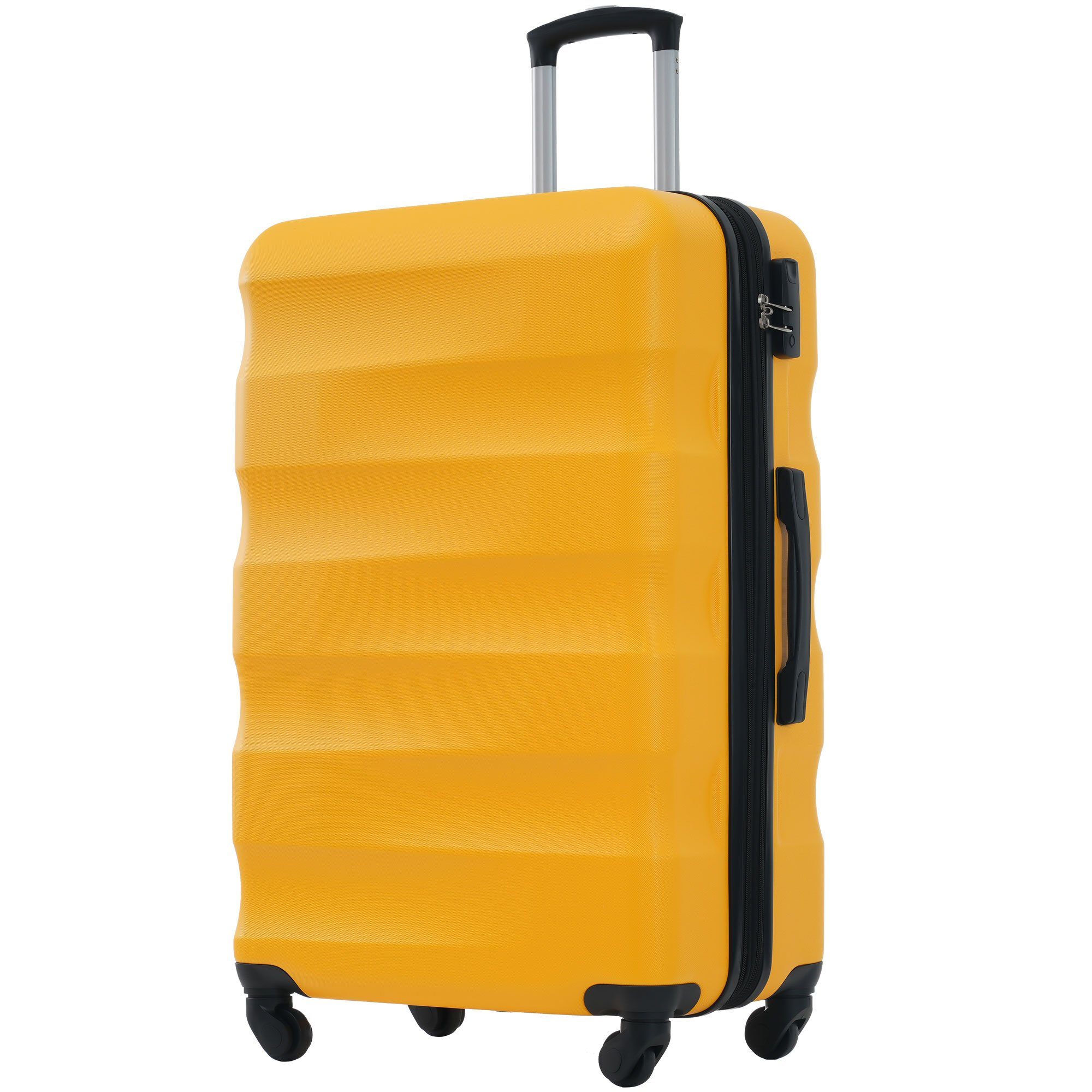 BlingBin Koffer Hartschalen-Koffer Rollkoffer, 4 Rollen, mit Volumenerweiterung, TSA Zollschloss, 79*50*30.5 gelb | Koffer