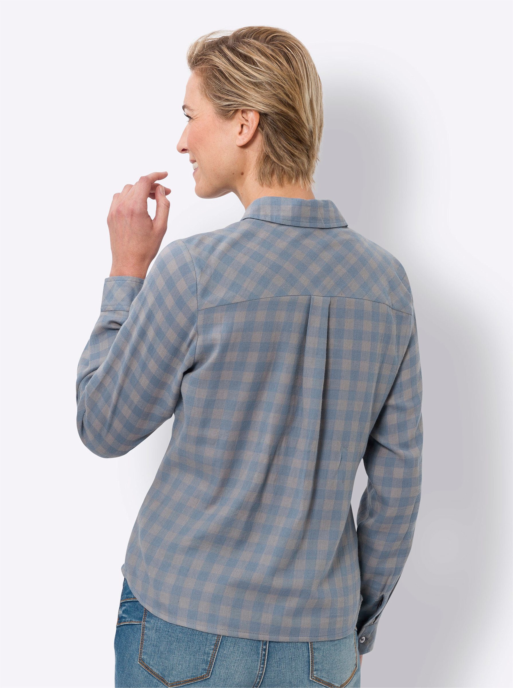 Sieh an! Klassische Bluse Flanellbluse günstig online kaufen