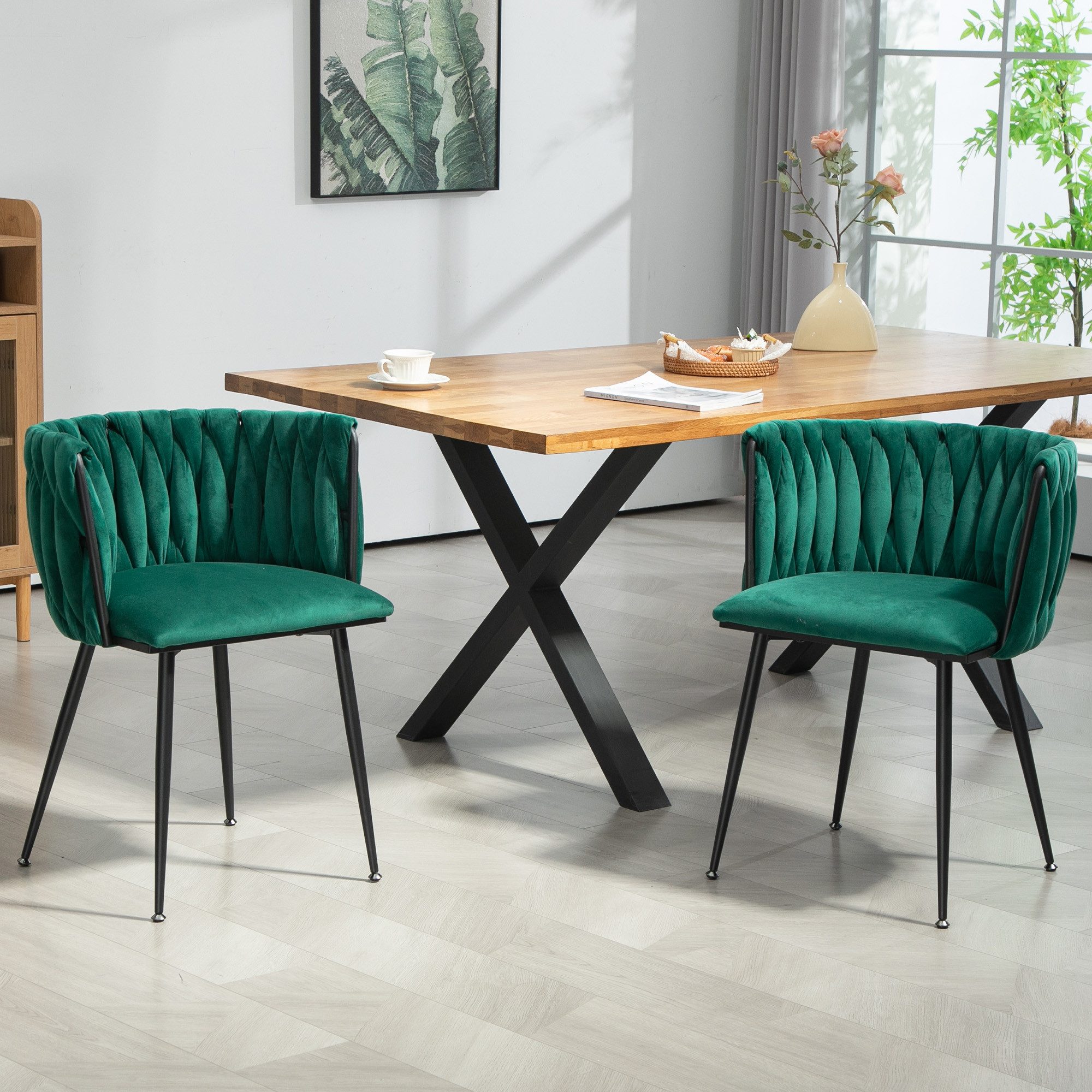 LVHOM Esszimmerstuhl Set mit runden Rückenlehne, günstig online kaufen
