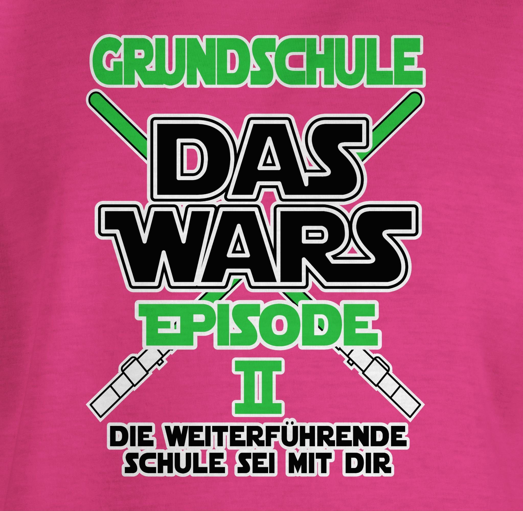 Das Shirtracer Die Wars Weiterführende 2 Grundschule Schule sei - T-Shirt Episode Fuchsia Einschulung - d Mädchen mit 2