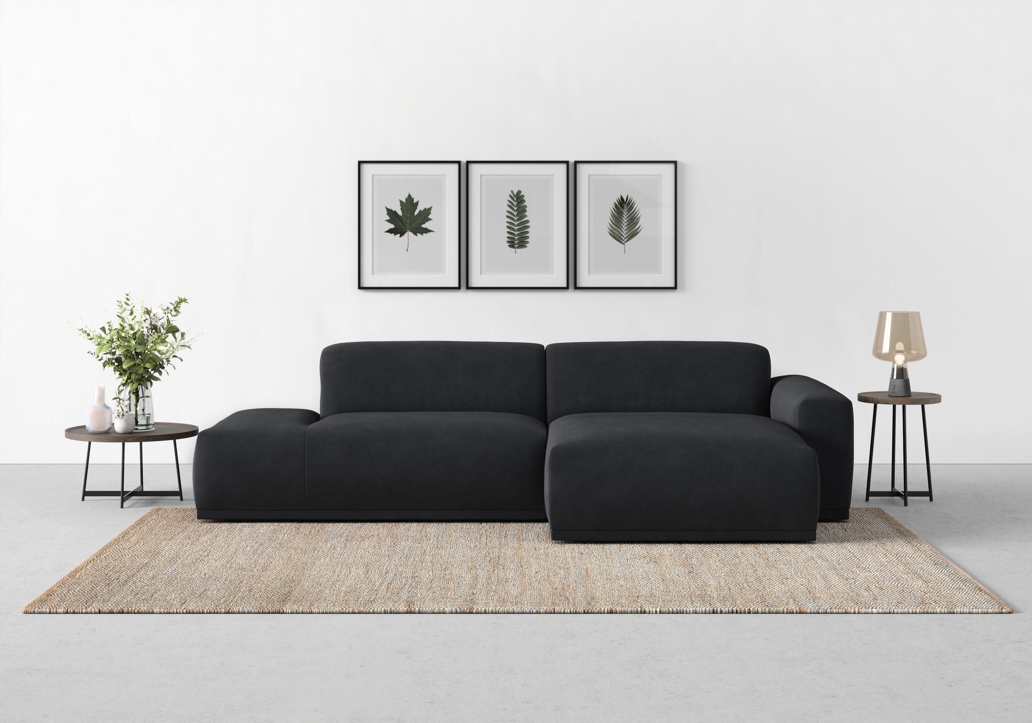 TRENDMANUFAKTUR Ecksofa Braga, 2 Teile, in moderner Optik, mit hochwertigem  Kaltschaum, in Cord bestellbar, Auch für kleine Räume geeignet