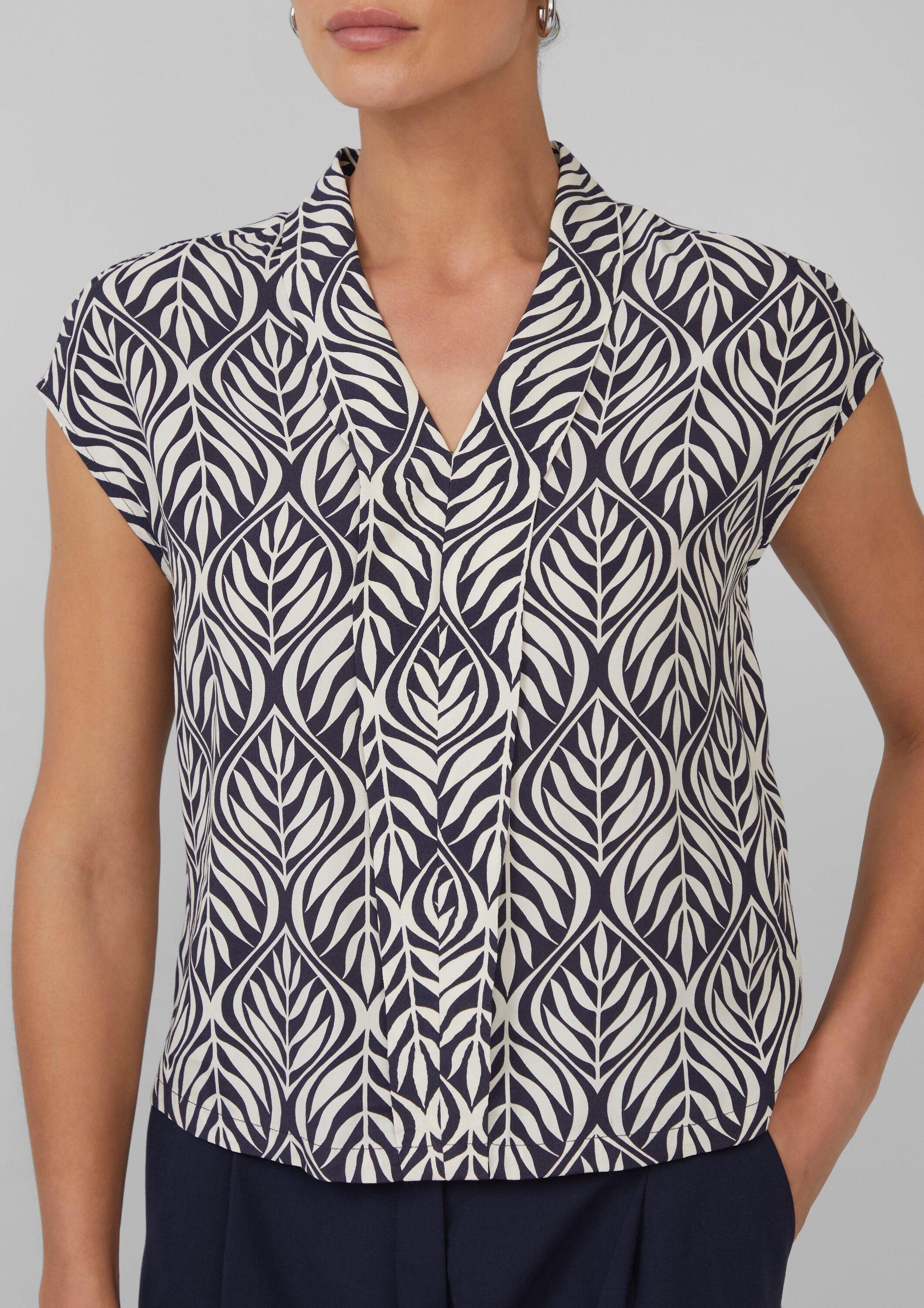 s.Oliver Blusentop Bluse Ärmellose Bluse mit All-over-Print