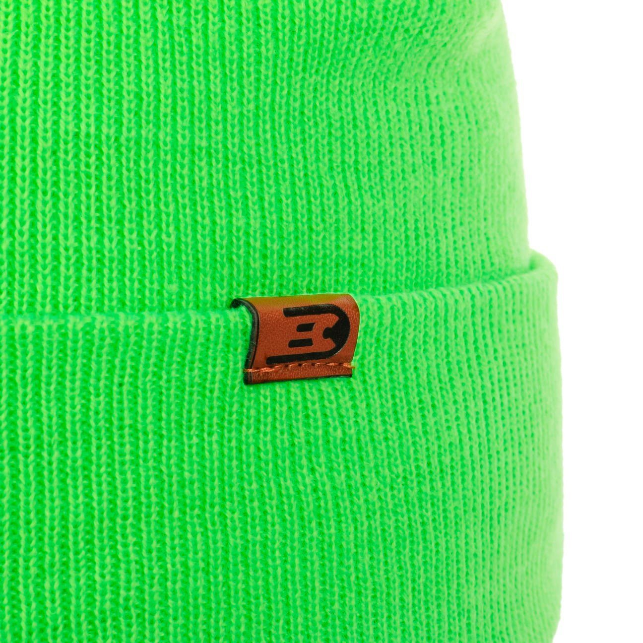 CapUniverse Beanie (1-St) neongrün mit Strickmütze Umschlag