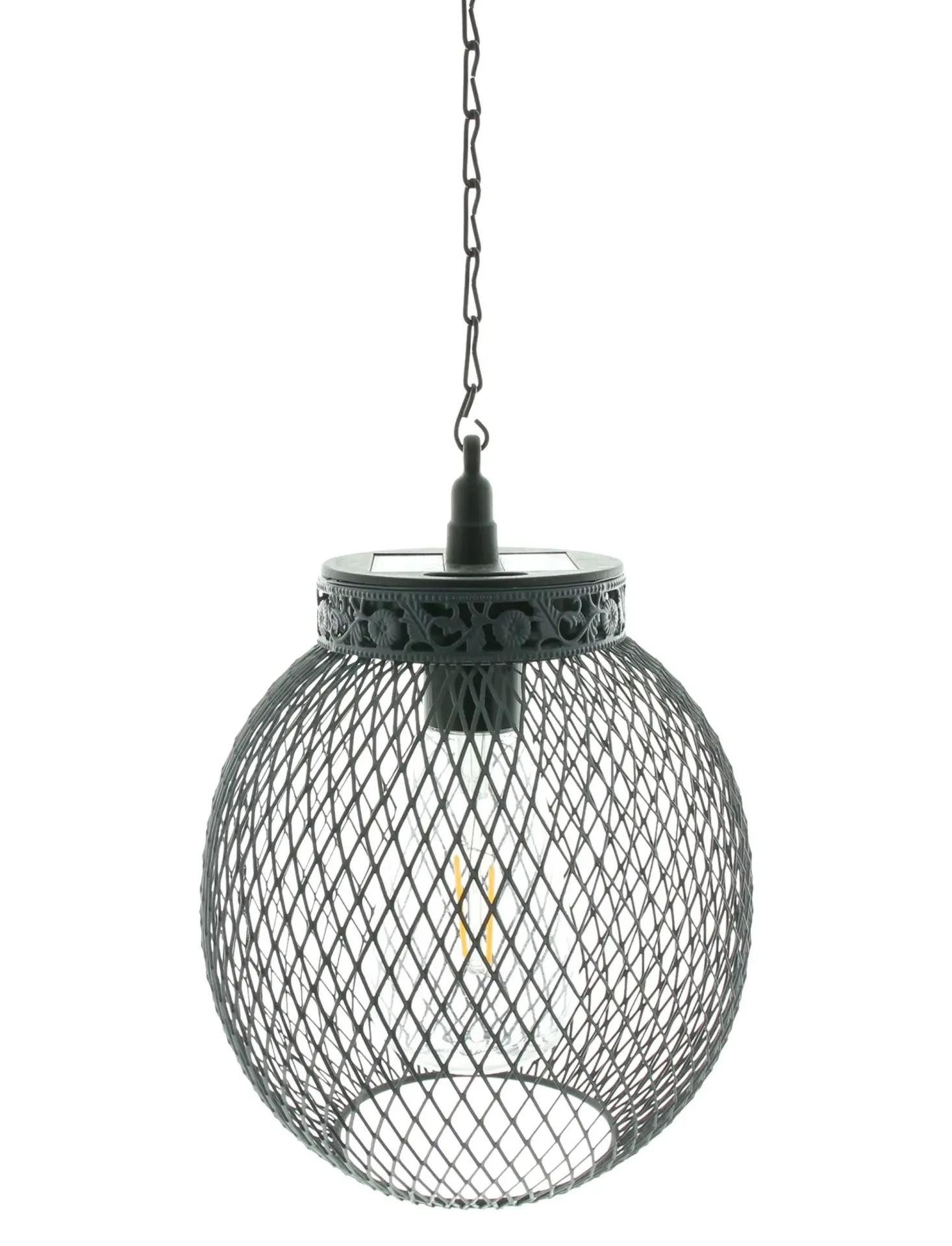 Dekoleidenschaft LED Solarleuchte Hängelaterne aus Metall, schwarz, Solar L günstig online kaufen