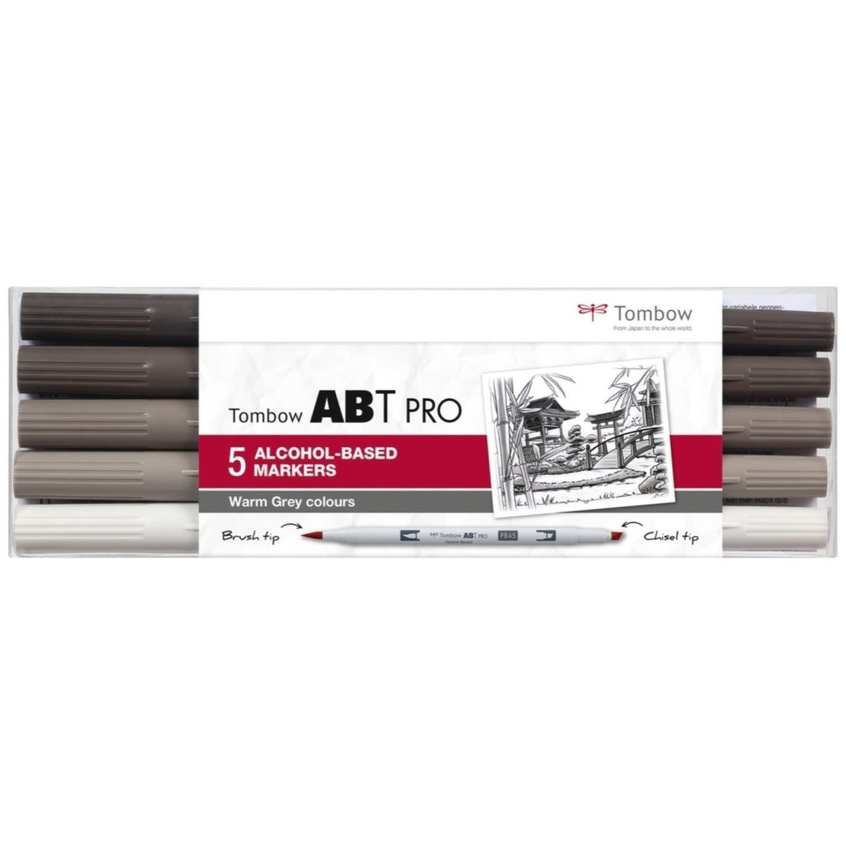 TOMBOW Filzstift Dual-Fasermaler ABT Pro Keilspitze/Pinselspitze Alkoholbasis VE=5 Stüc