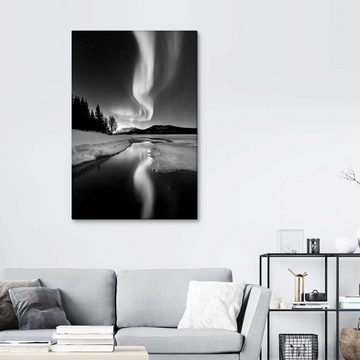 Posterlounge Leinwandbild Arild Heitmann, Aurora Borealis über Sandvannet See in Troms, Norwegen, Wohnzimmer Skandinavisch Fotografie