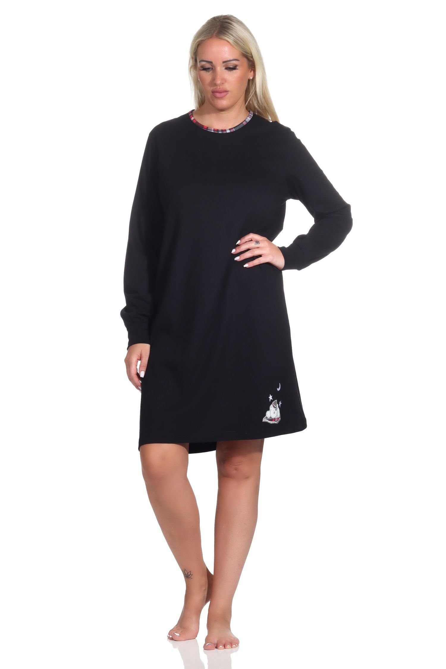 Normann Nachthemd Damen Nachthemd von mit niedlichem Tiermotiv - auch in Übergrößen