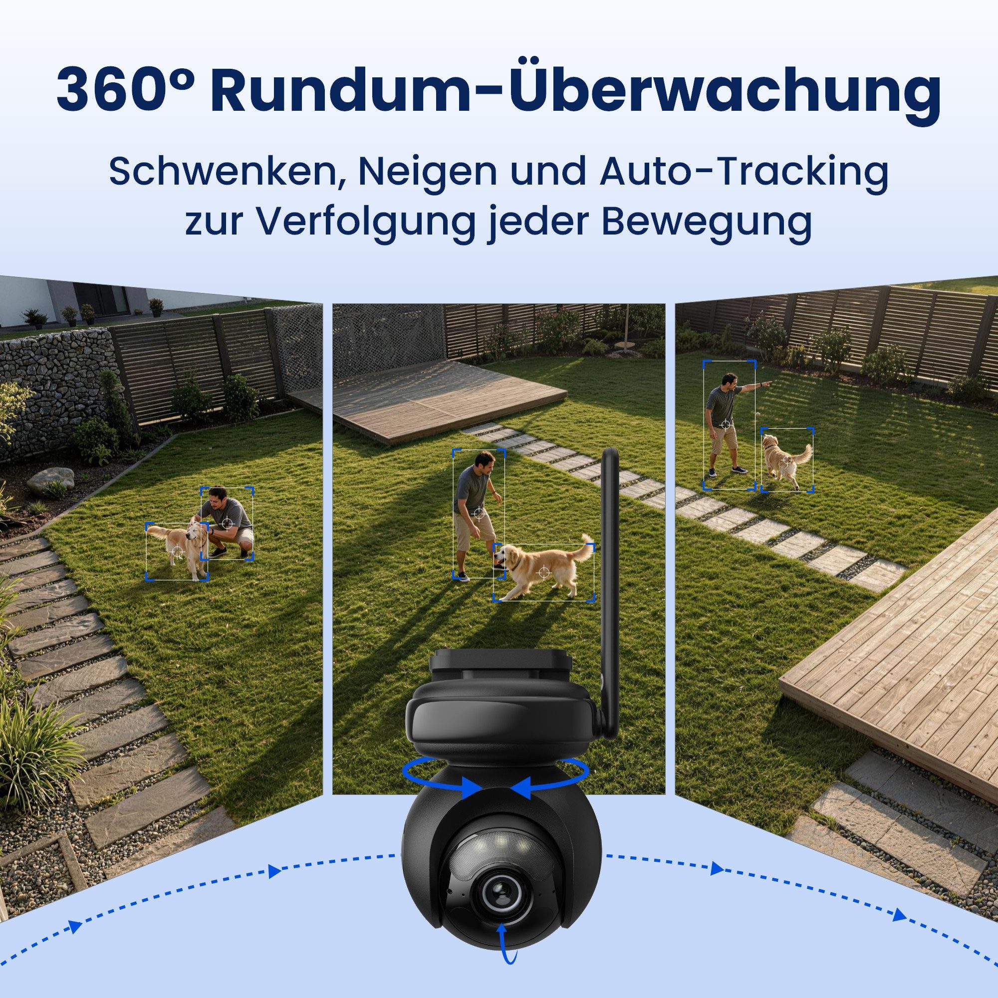 Reolink Altas PT Ultra + 6W Solarpanel Schwarz 360°-Kamera (4K Solar-Funkkamera Außen, ColorX, 360° Schwenk-Neige, Wi-Fi 6)