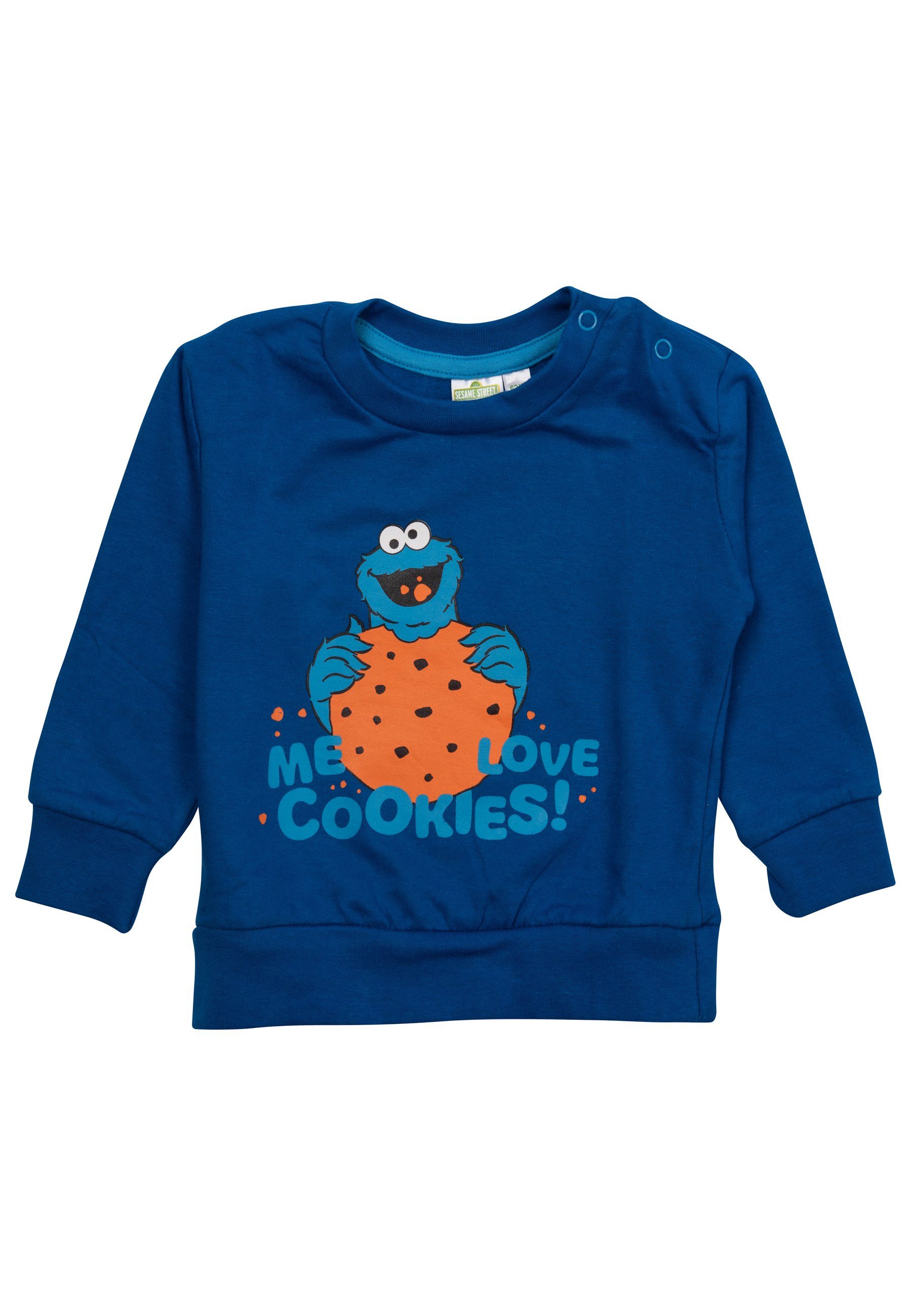 Baby United Pullover Hose Krümelmonster Sesamstraße - Labels® mit Grau Hose Set Blau Shirt &