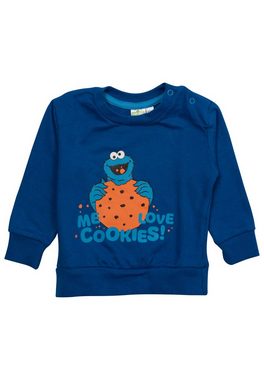 United Labels® Shirt & Hose Sesamstraße Baby Set - Krümelmonster Pullover mit Hose Grau Blau