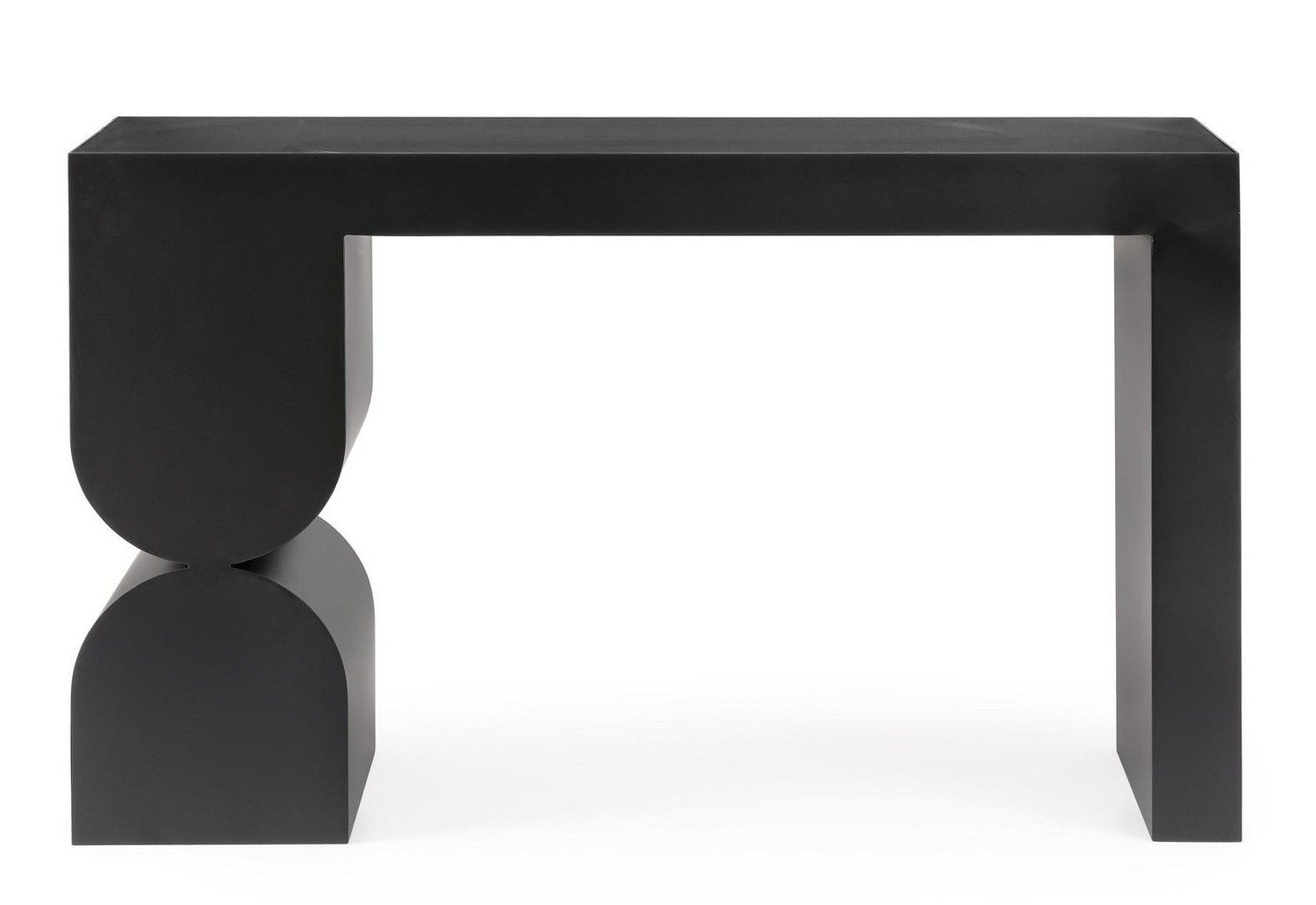 Natur24 Beistelltisch Archie Konsole 120 x 32 x 75 cm Stahl Glas Schwarz
