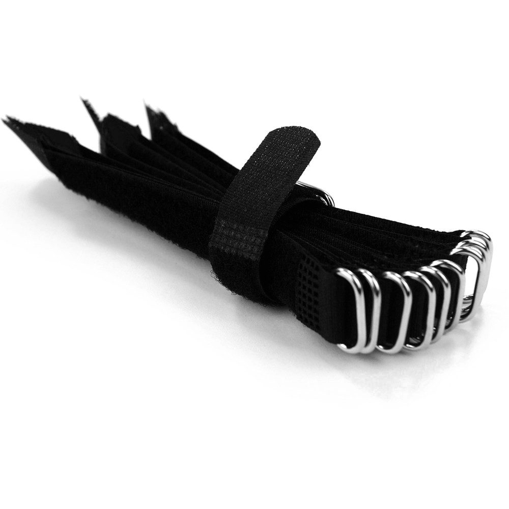 Goodymax Kabelbinder 10 Klettkabelbinder 15cm schwarz Haken/Flausch UNTERSCHIEDLICHE SEITEN wiederverwendar Klettband Klettverschluss Kabel Organizer